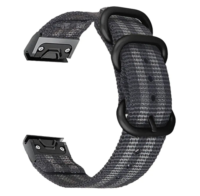 Bracelet nylon avec boucle Garmin D2 Mach 2 - 51mm (noir/gris)