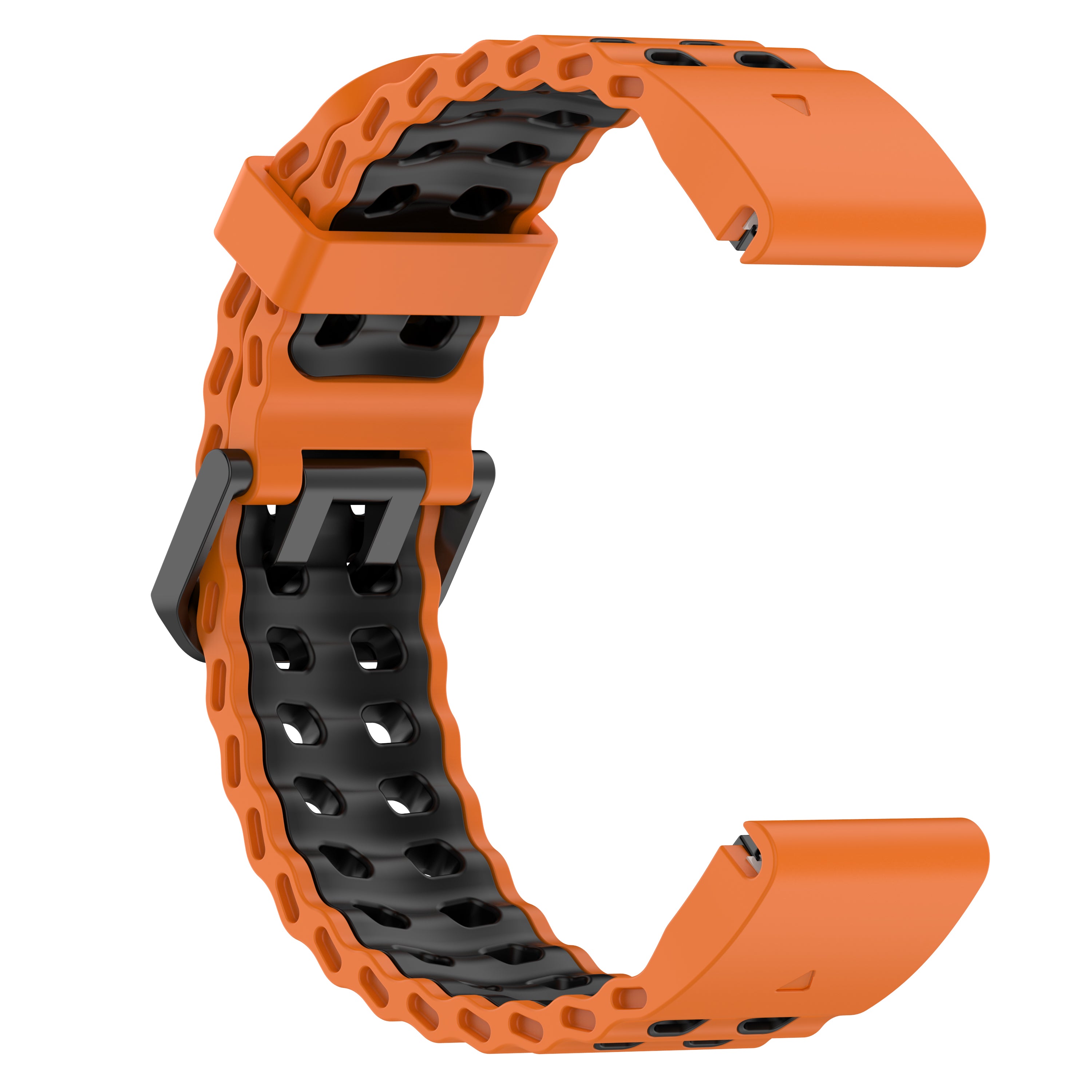 Bracelet sport ondulé Garmin Fenix 8 Pro - 51mm (orange/noir)