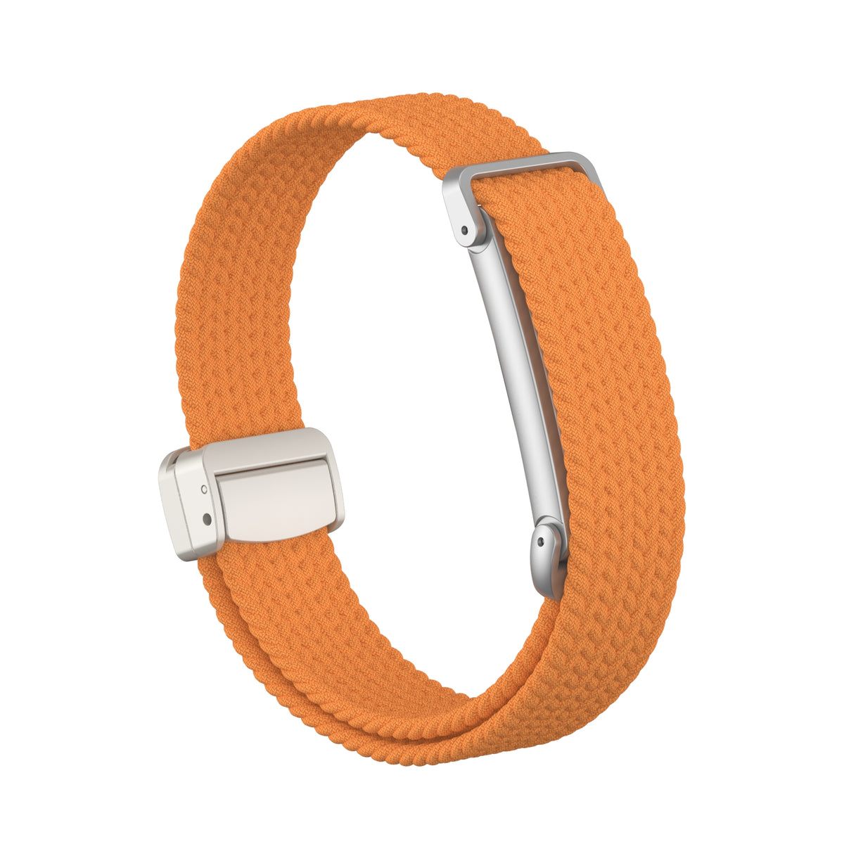 Nylon Braided Strap with D-Buckle, orange, without a watch, 3/4 front view