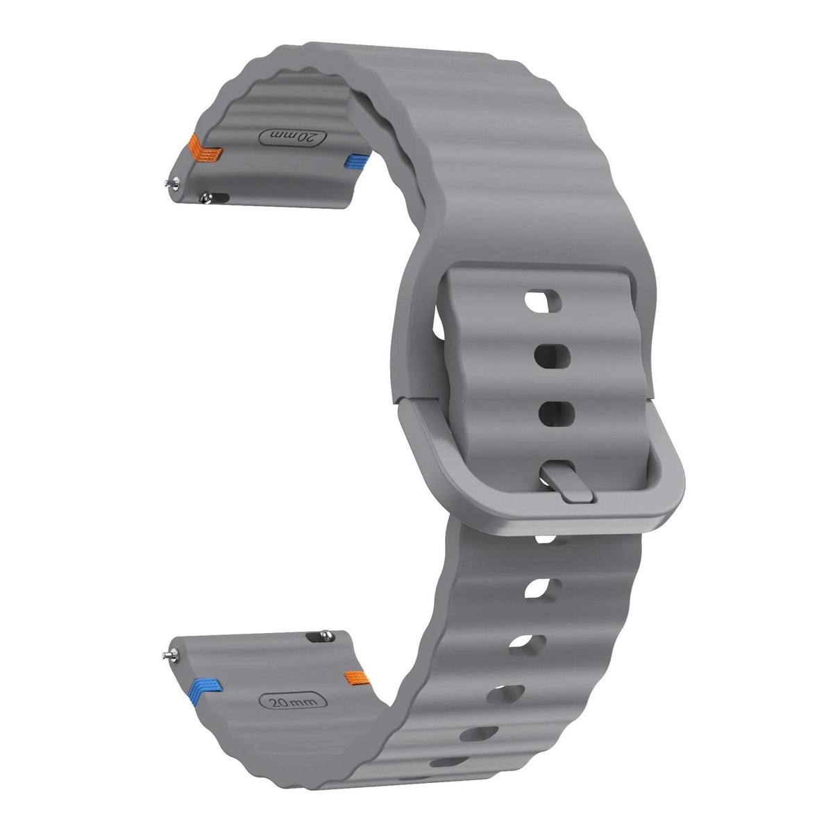 Wave Silicone Strap, dark grey, without a watch, 3/4 front view