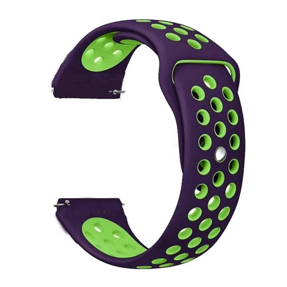 Silicone Sport Strap, purple/green, without a watch, 3/4 front view