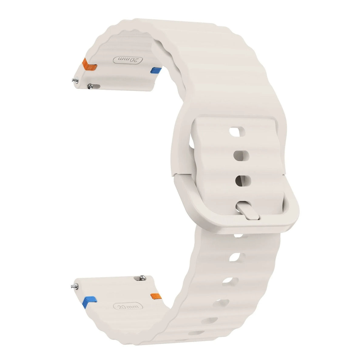Wave Silicone Strap, starlight, without a watch, 3/4 front view