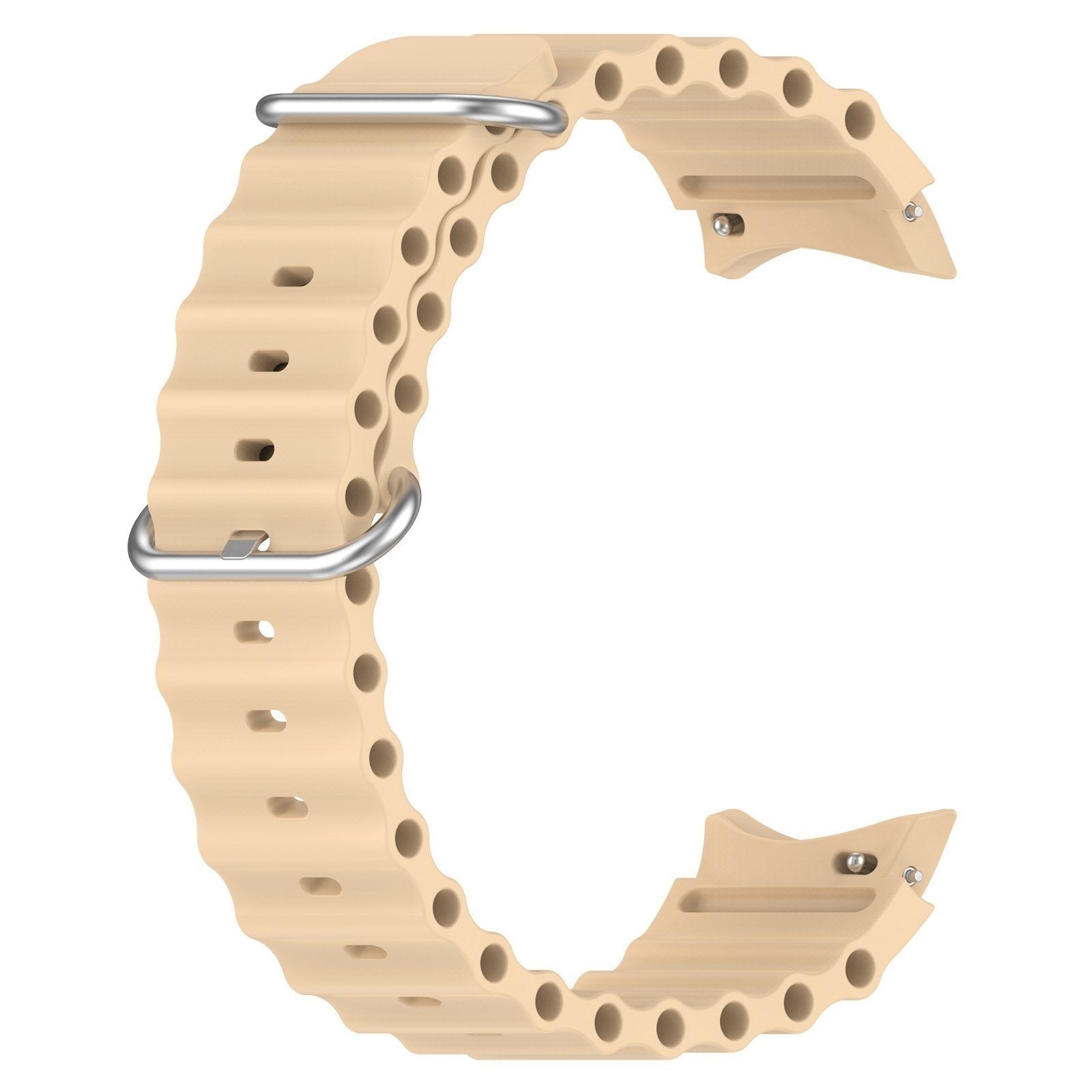 Silicone Ocean Strap, starlight, without a watch, 3/4 front view
