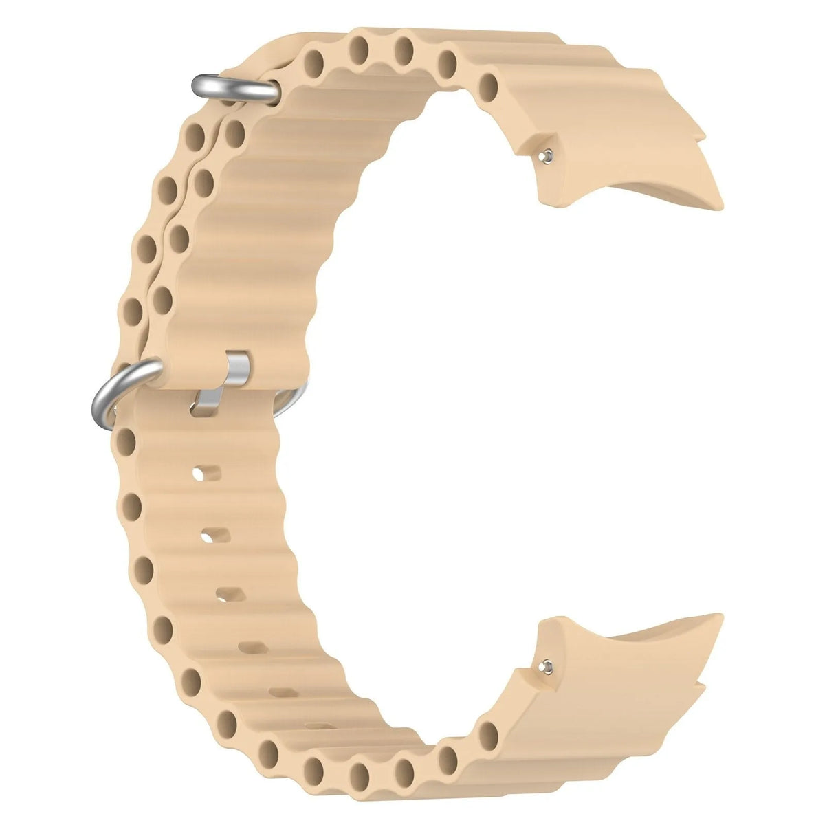 Silicone Ocean Strap, starlight, without a watch, 3/4 front view