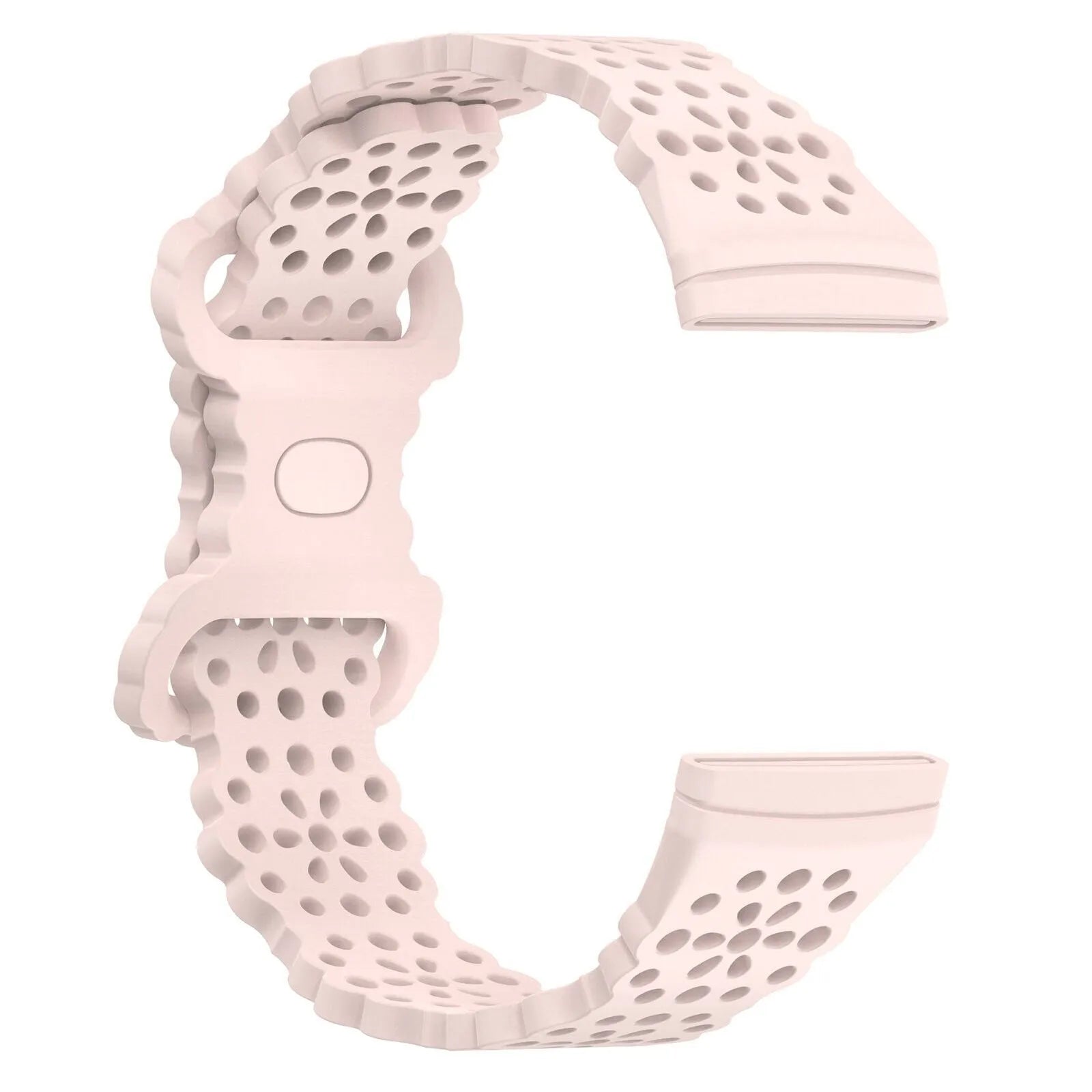 Patterned Silicone Strap, light pink, without a watch, 3/4 front view