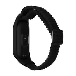 Nylon Mi Braided Strap, black, without a watch, 3/4 front view