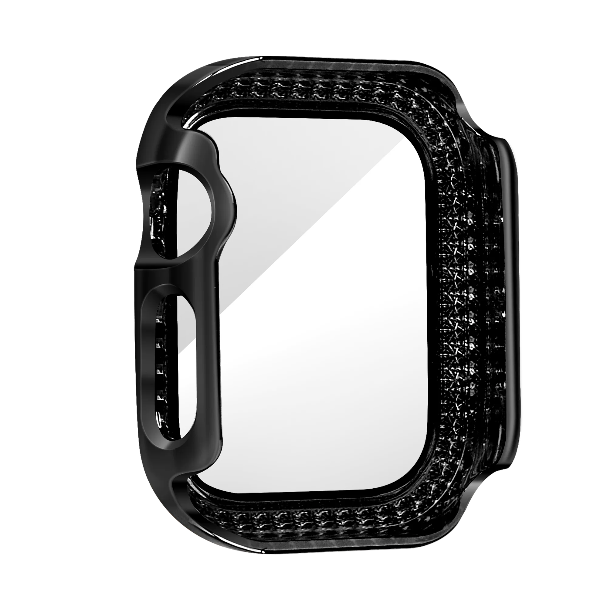 Bandz Coque diamant avec verre Apple Watch 10/11 - 42mm (noir)
