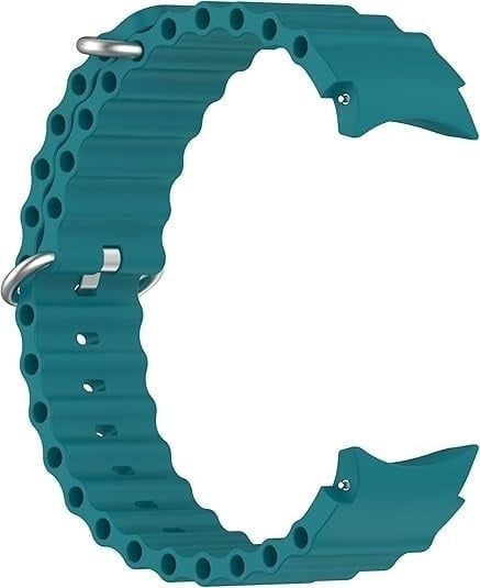 Silicone Ocean Strap, dark green, without a watch, 3/4 rear view
