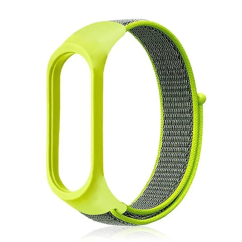 Nylon Strap, yellow/green, without a watch, 3/4 rear view