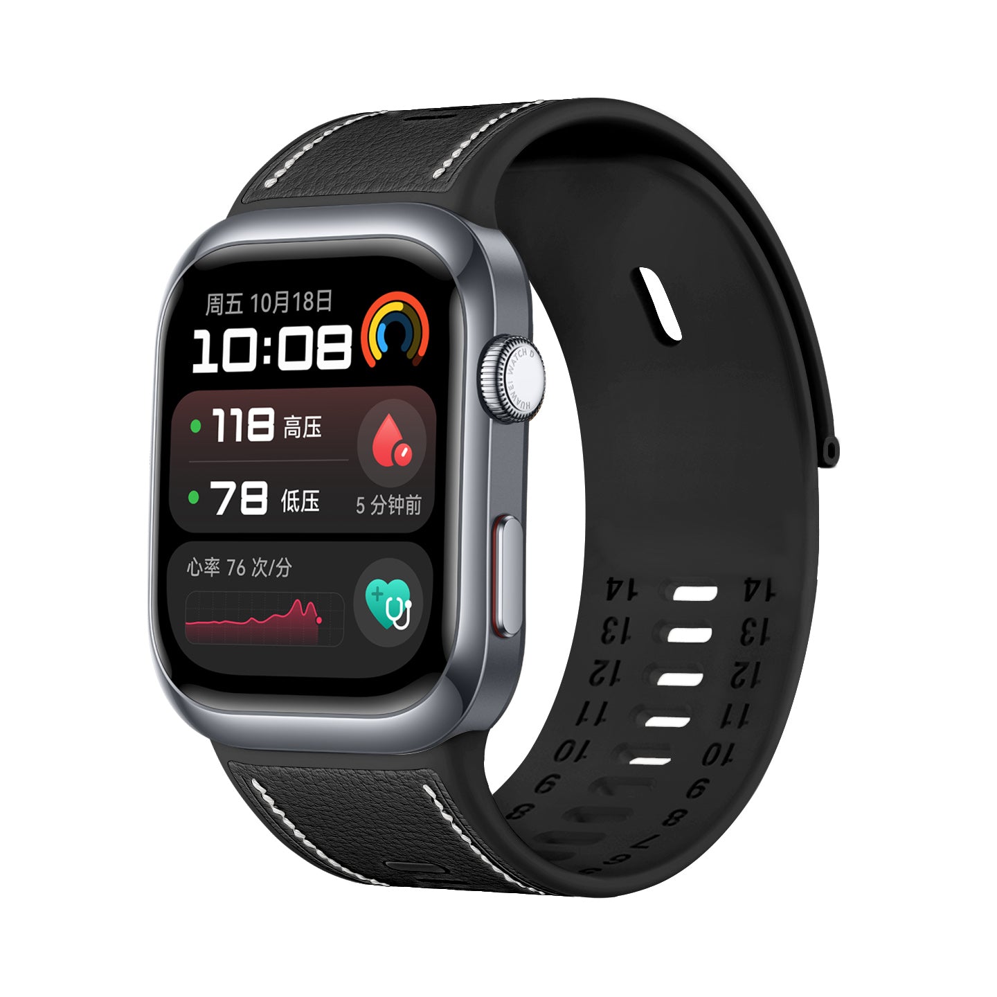 Bracelet cuir hybride Huawei Watch D2 (noir)