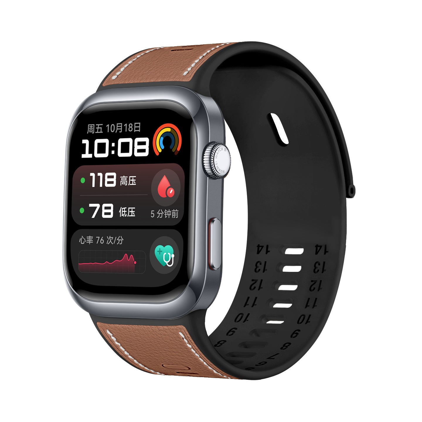 Bracelet cuir hybride Huawei Watch D2 (brun)