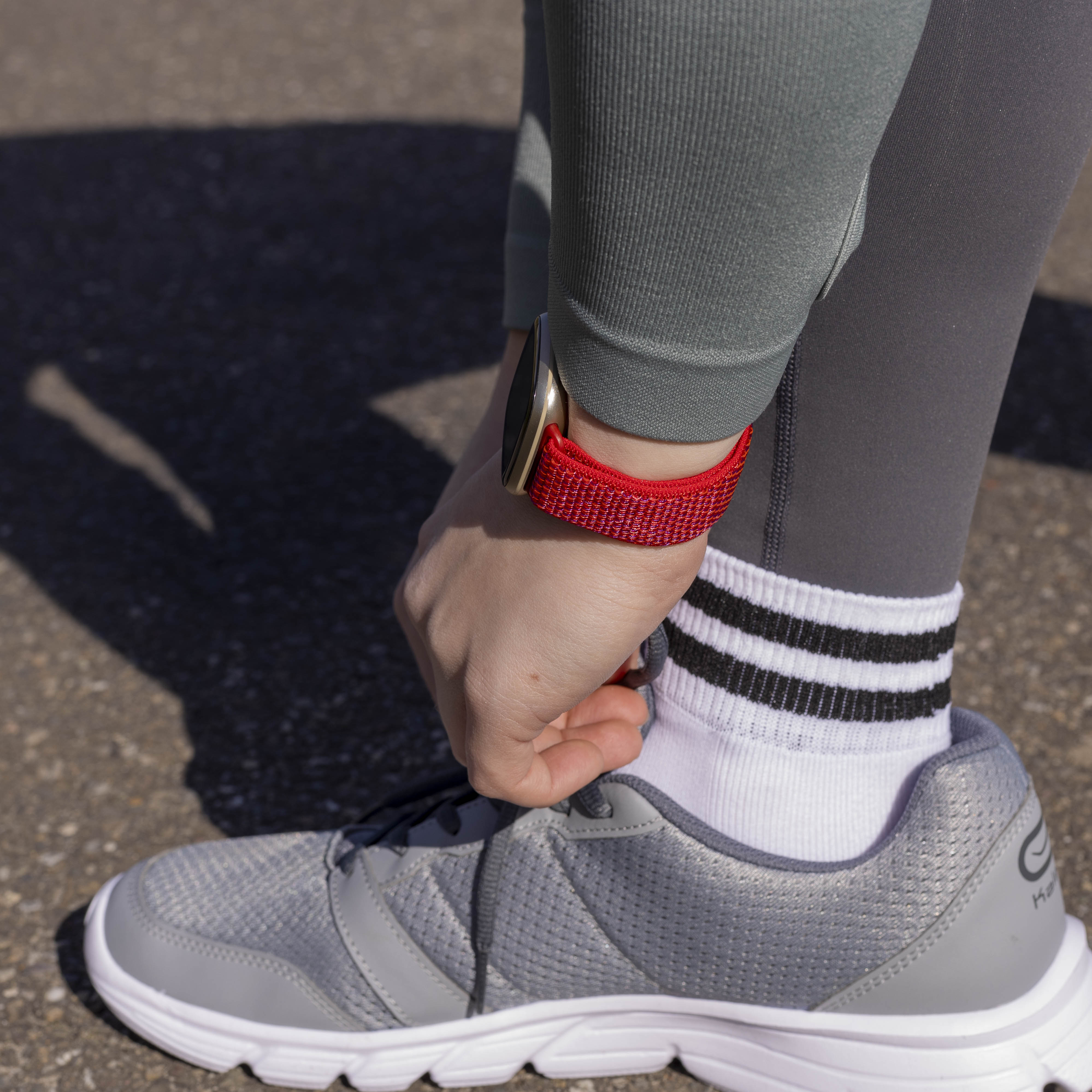 Bracelet nylon Fitbit Sense (rouge)