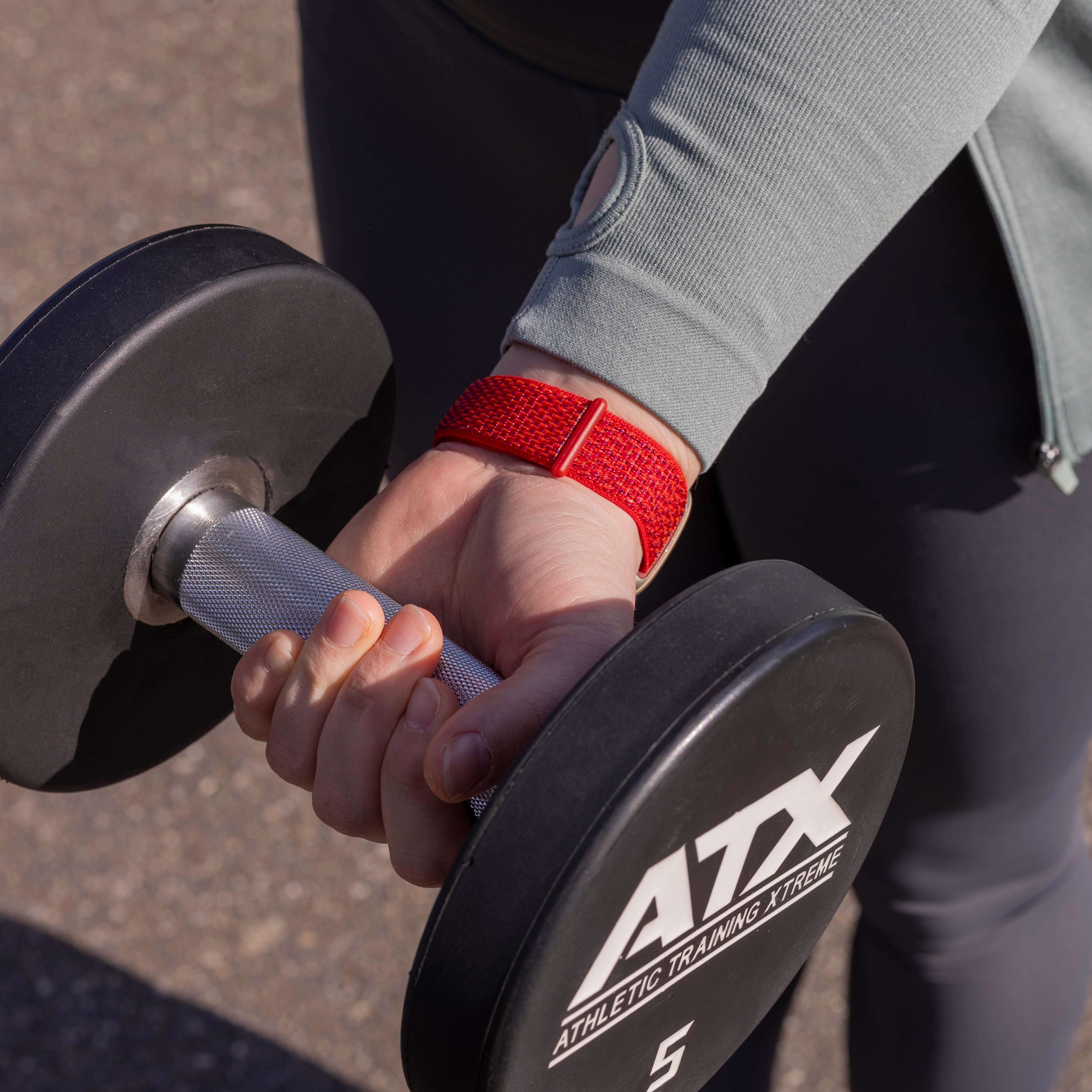Bracelet nylon Fitbit Versa 3 (rouge)