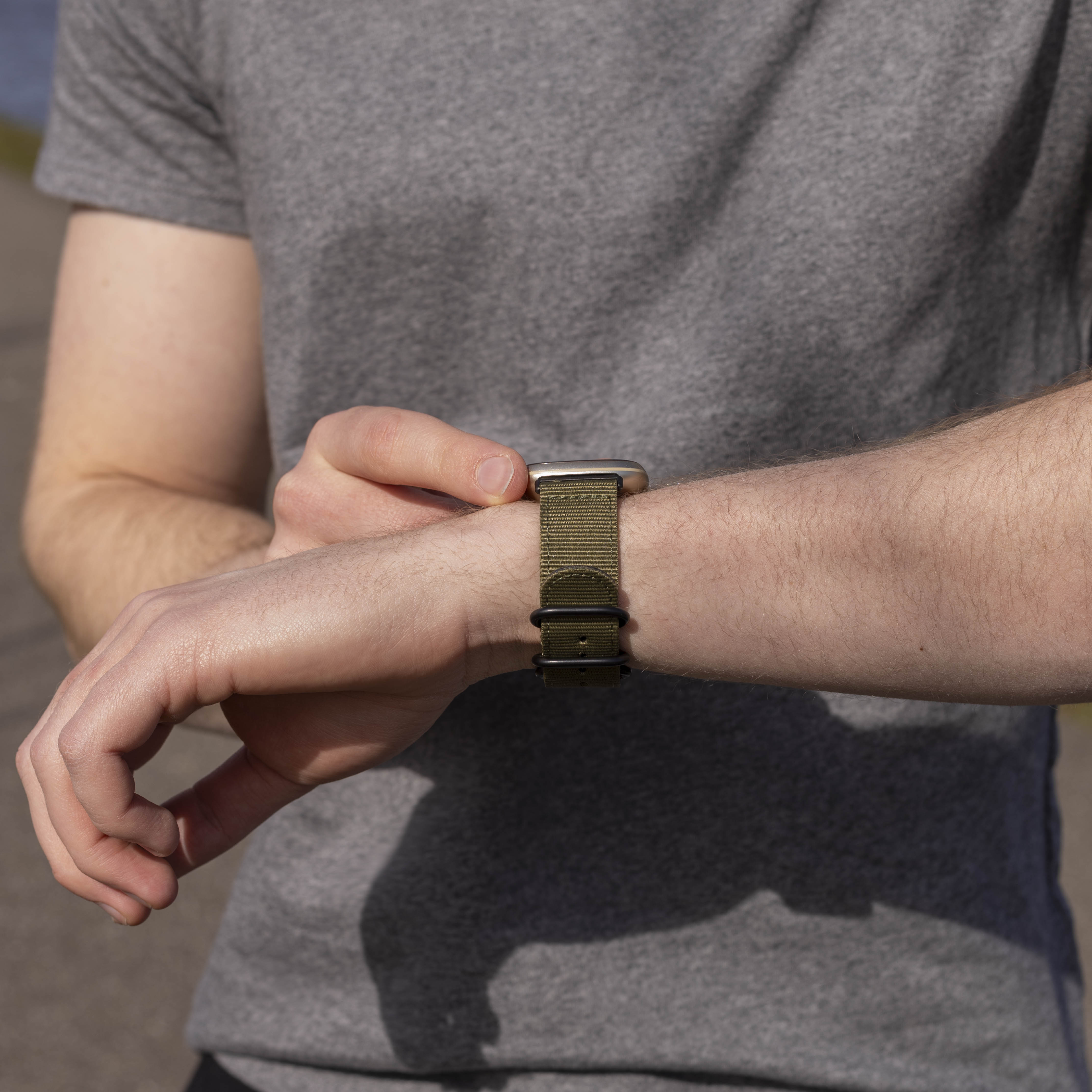 Bracelet nylon boucle Fitbit Versa 3 (vert)