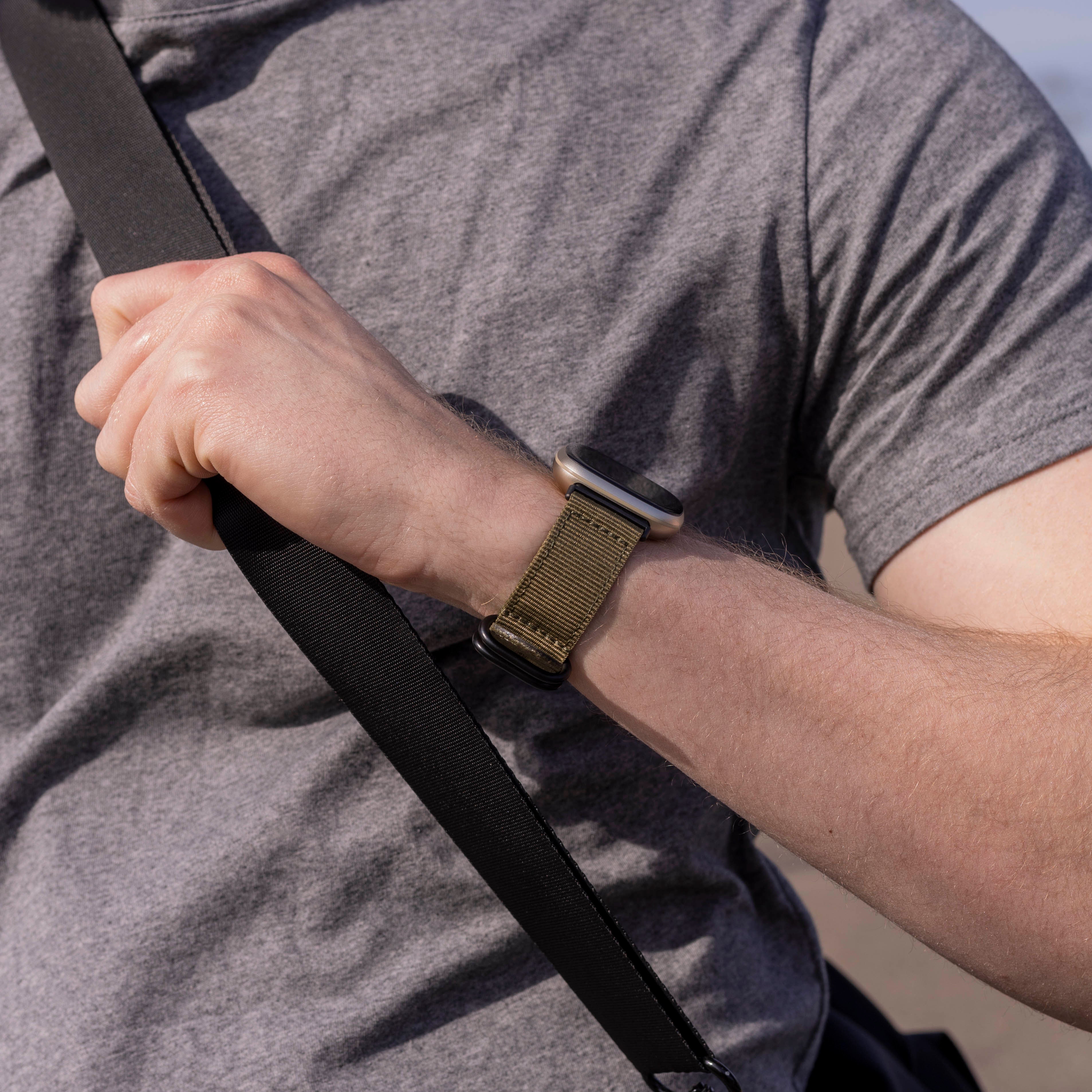 Bracelet nylon boucle Fitbit Versa 3 (vert)