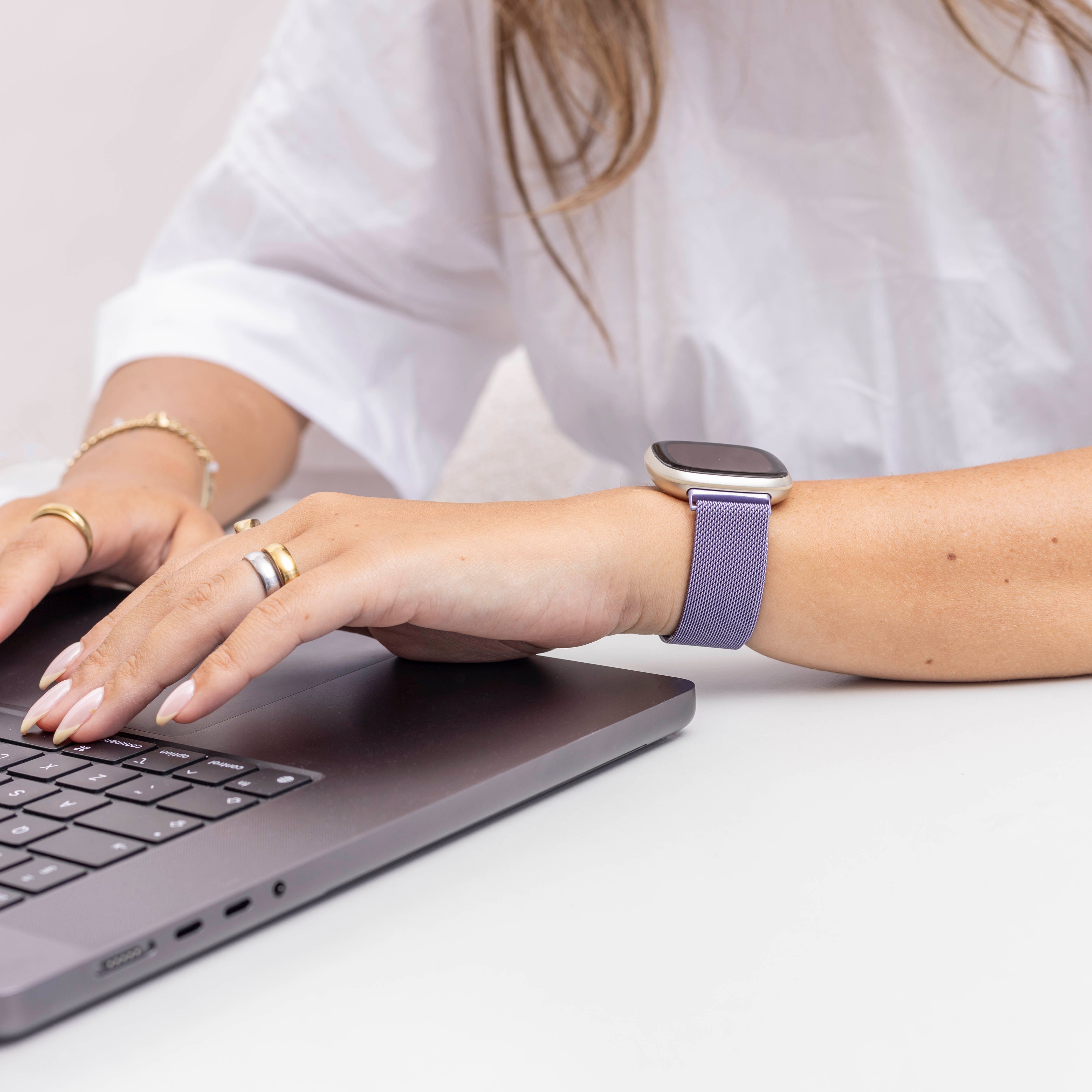 Bracelet Milanais Fitbit Versa 3 (violet clair)