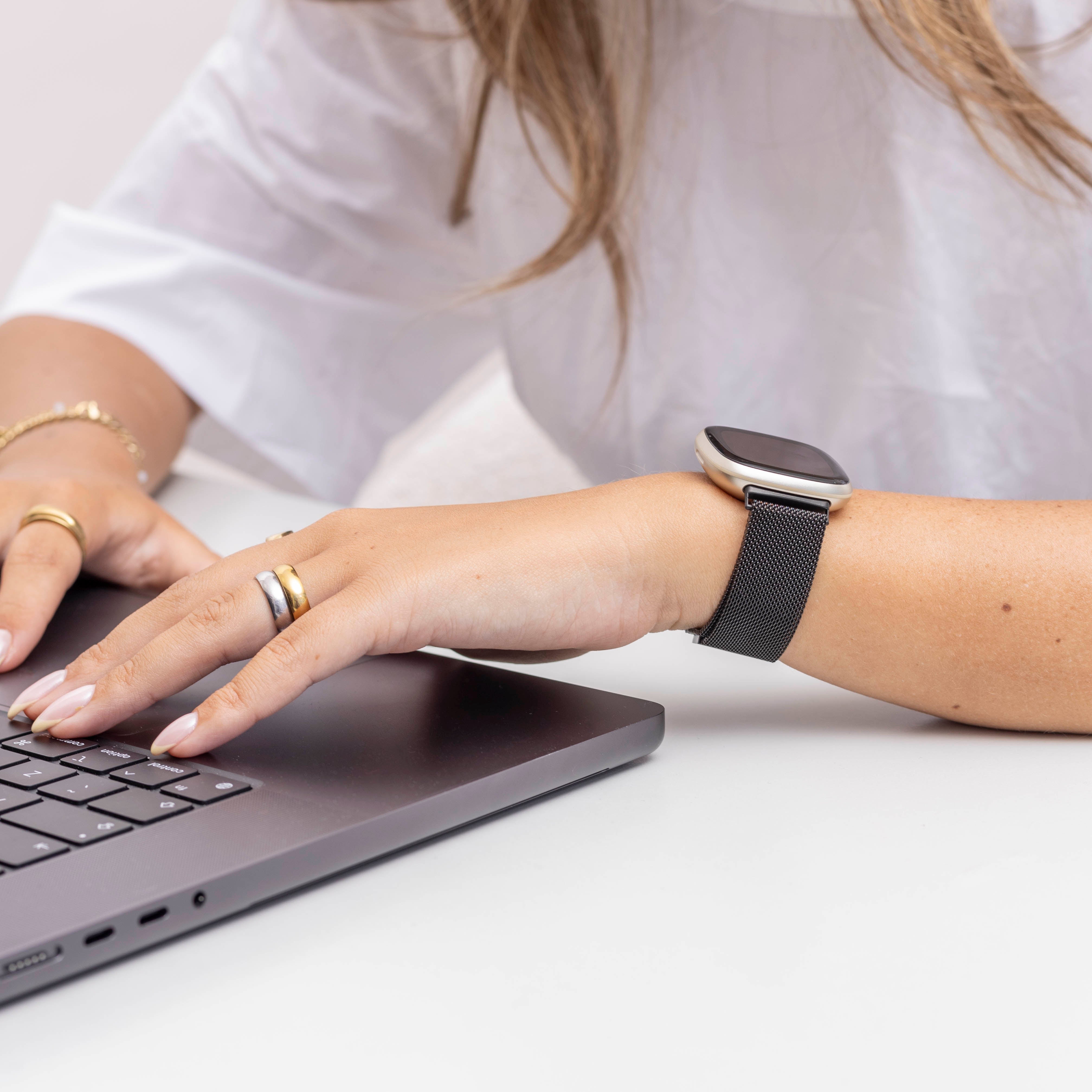 Bracelet Milanais Fitbit Sense (noir)