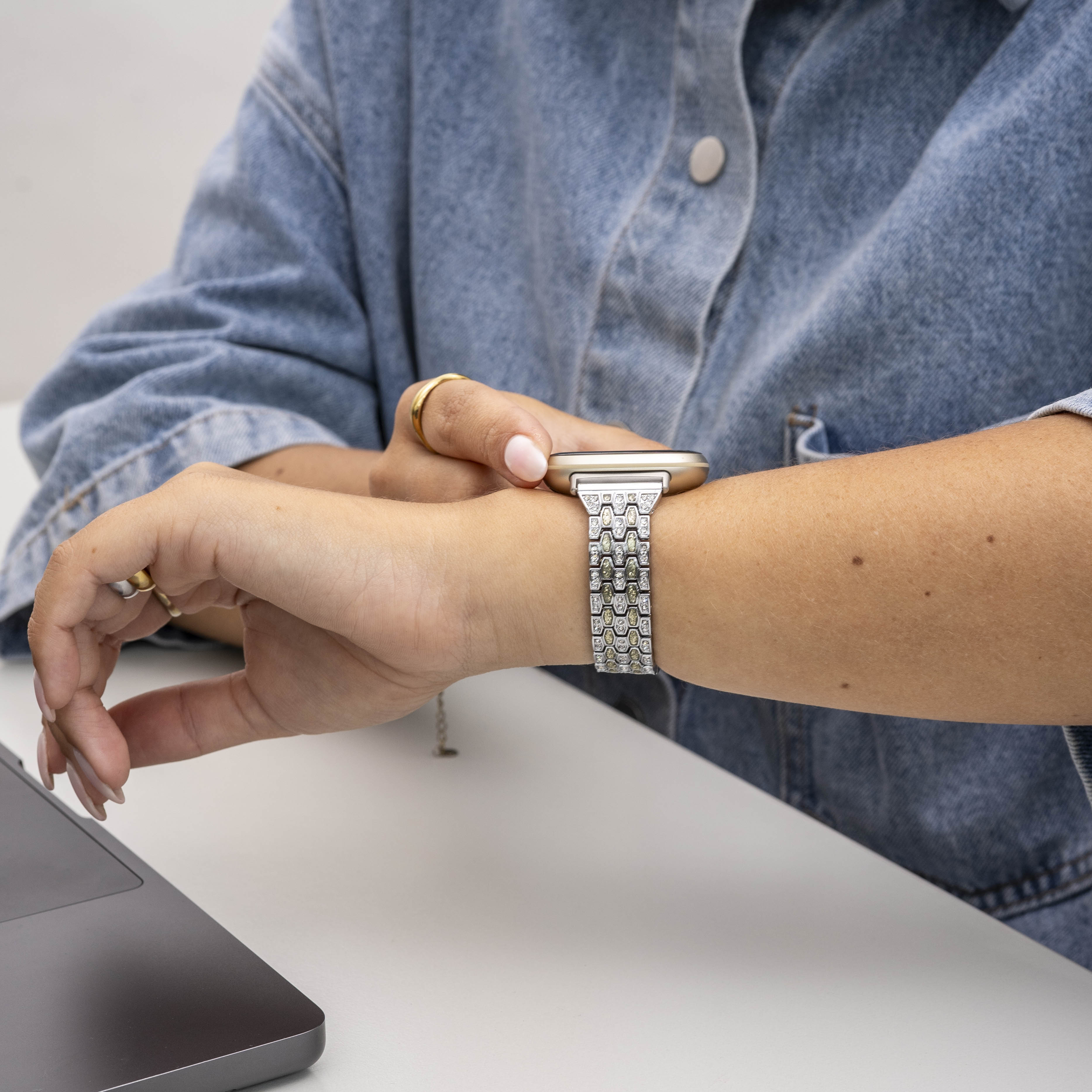 Bracelet Diamant Fitbit Sense (argent)