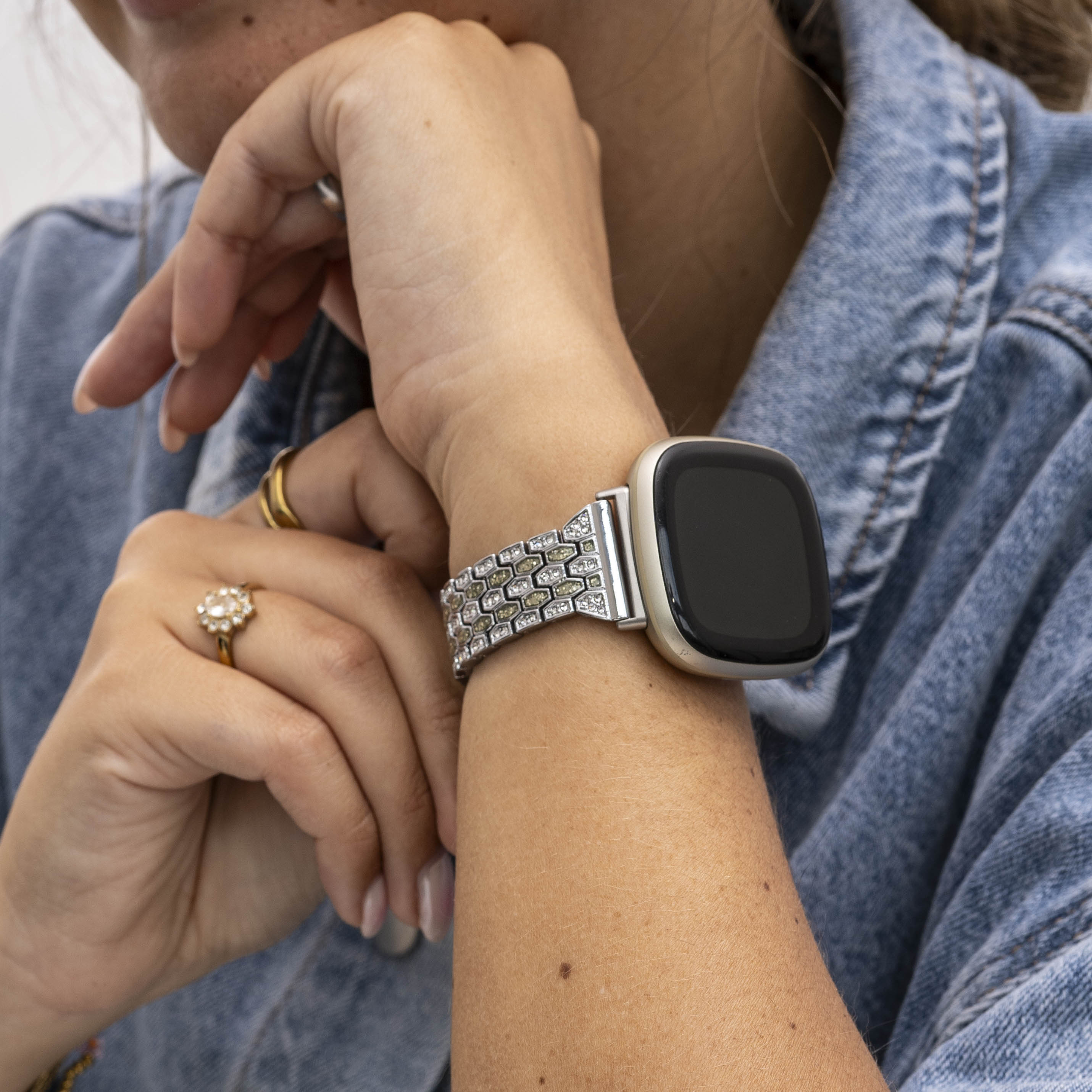 Bracelet Diamant Fitbit Sense (argent)