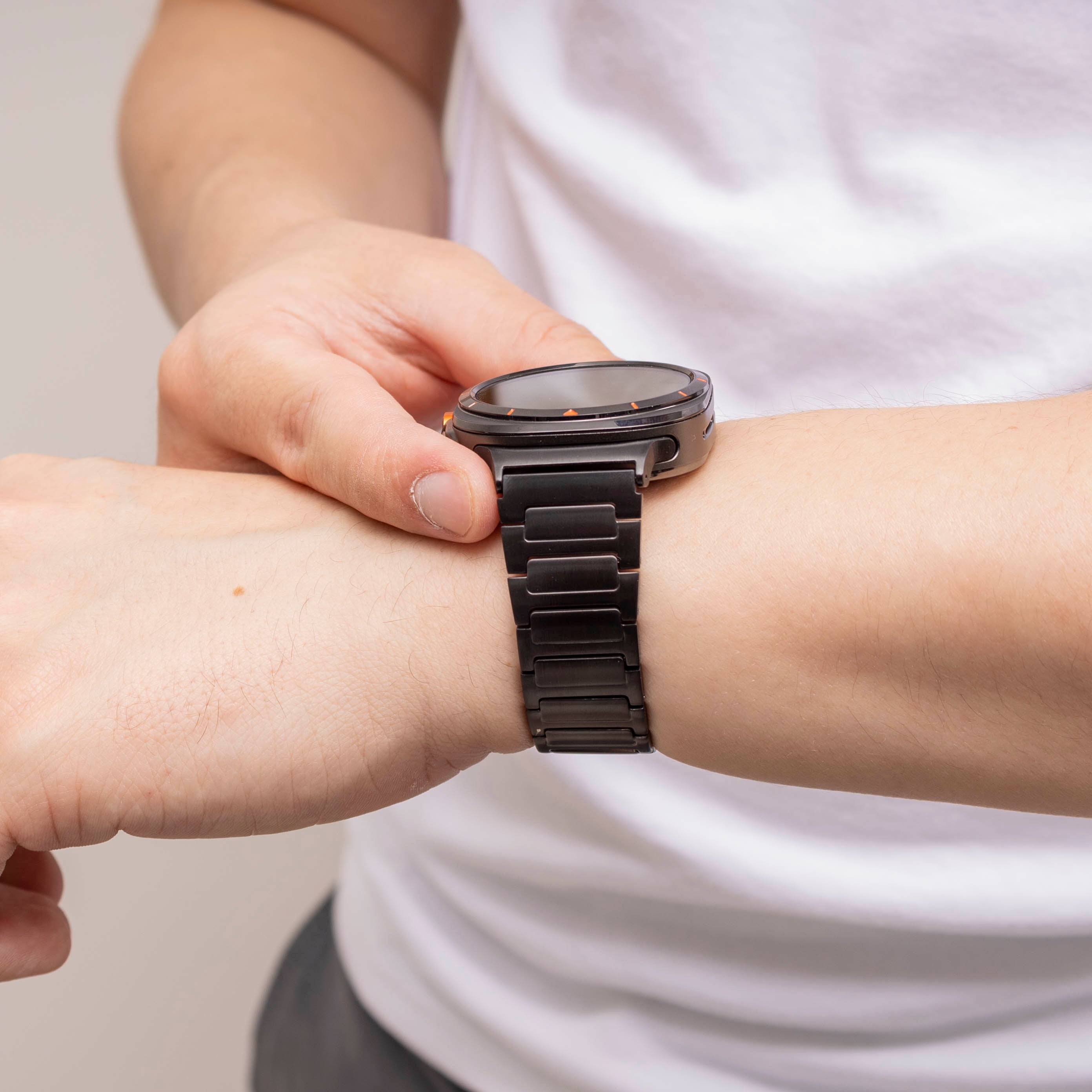 Bandz Samsung Galaxy Watch Ultra Steel Link Strap 'Deluxe' (Black)