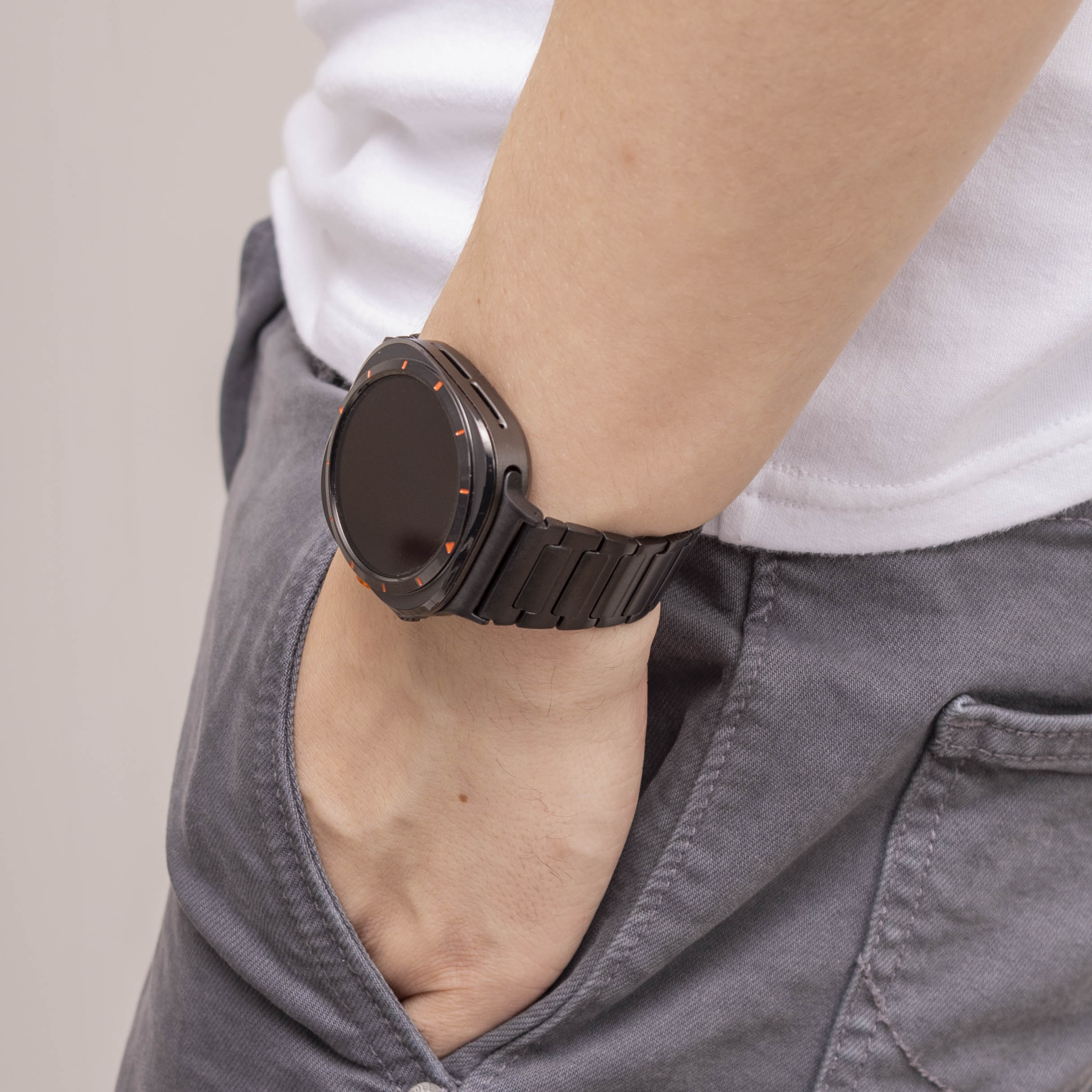 Bandz Samsung Galaxy Watch Ultra Steel Link Strap 'Deluxe' (Black)