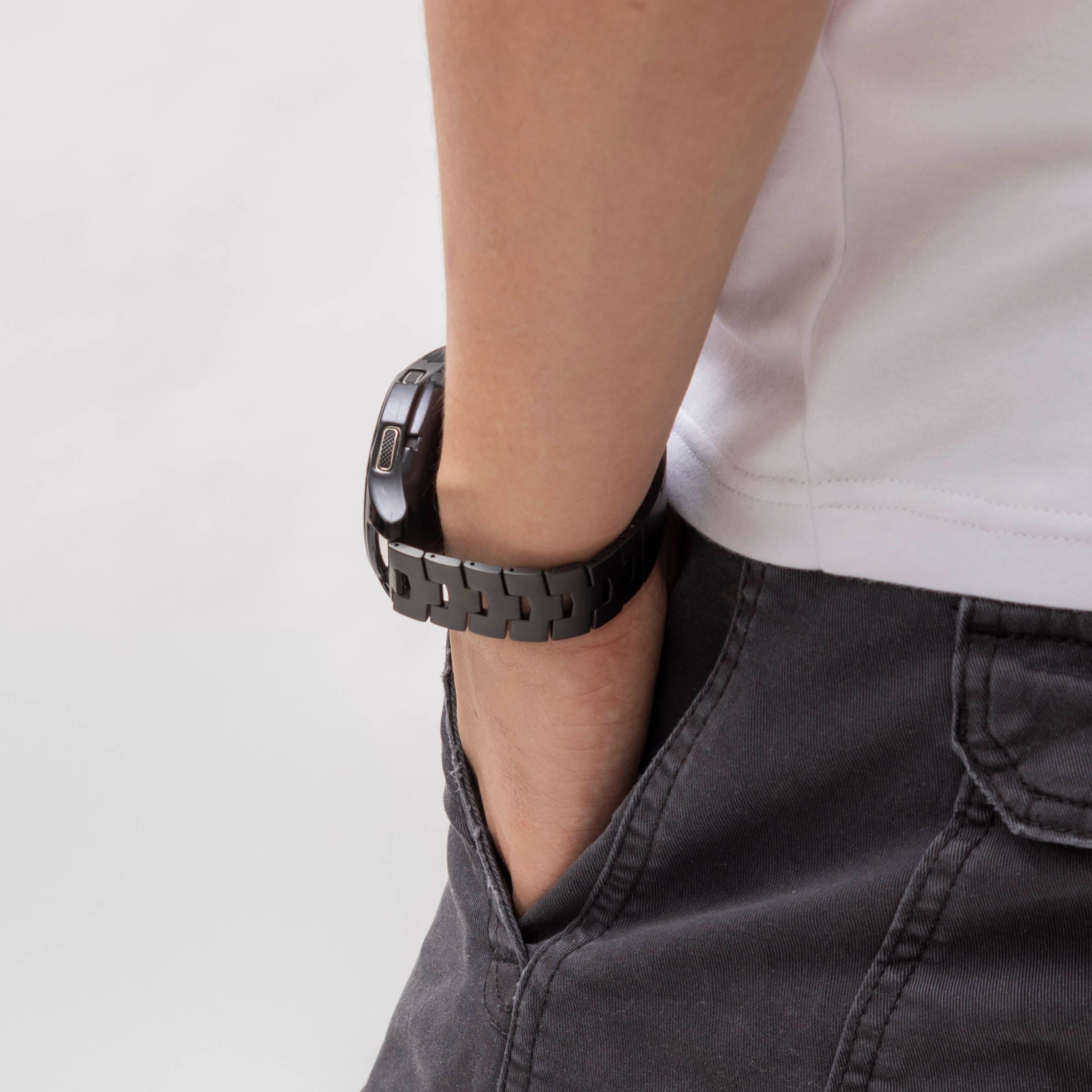 Amazfit GTR 2 Titanium Grain Strap (Flat Clasp) (Black)