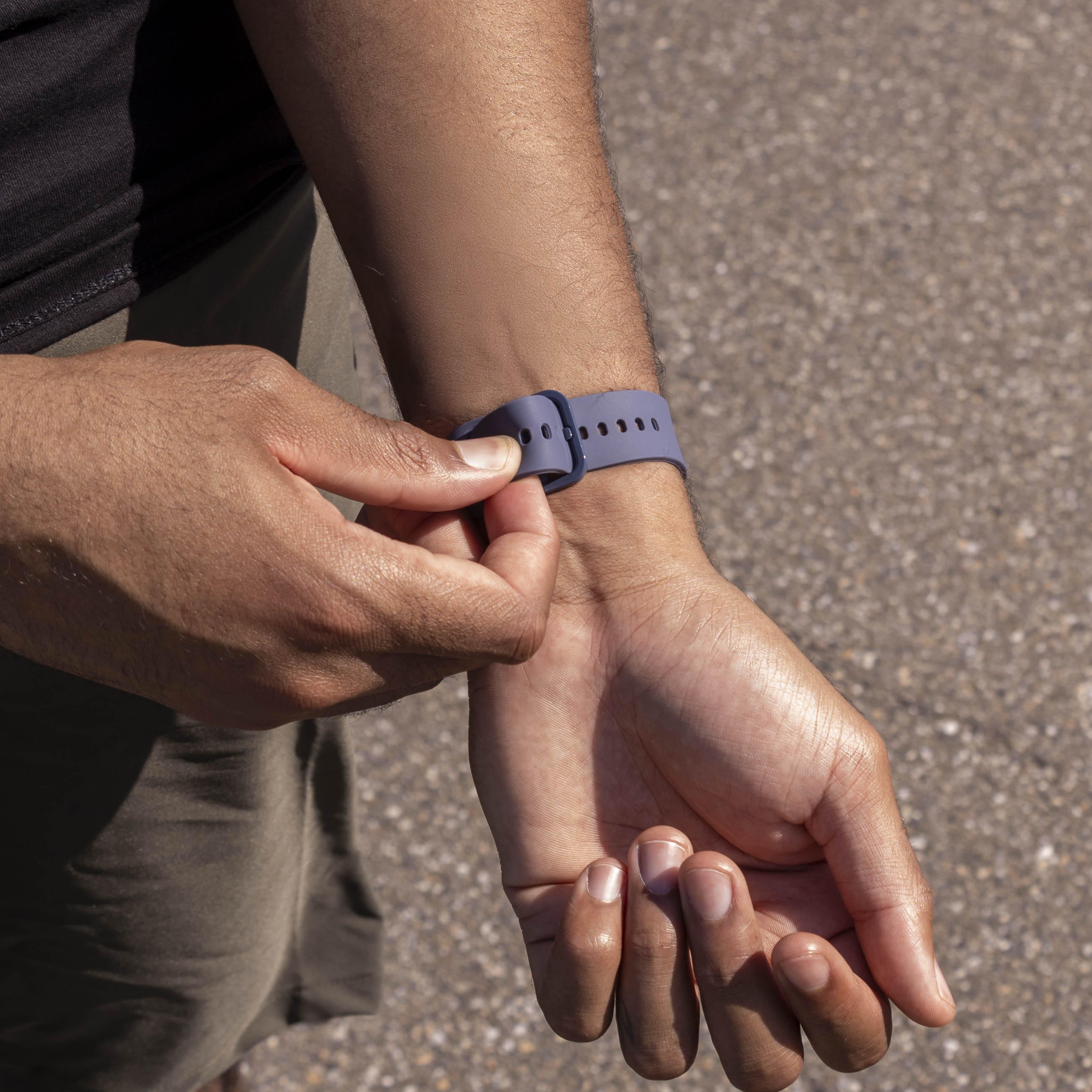 Bracelet silicone Samsung Galaxy Watch 8 - 44mm (bleu/gris)