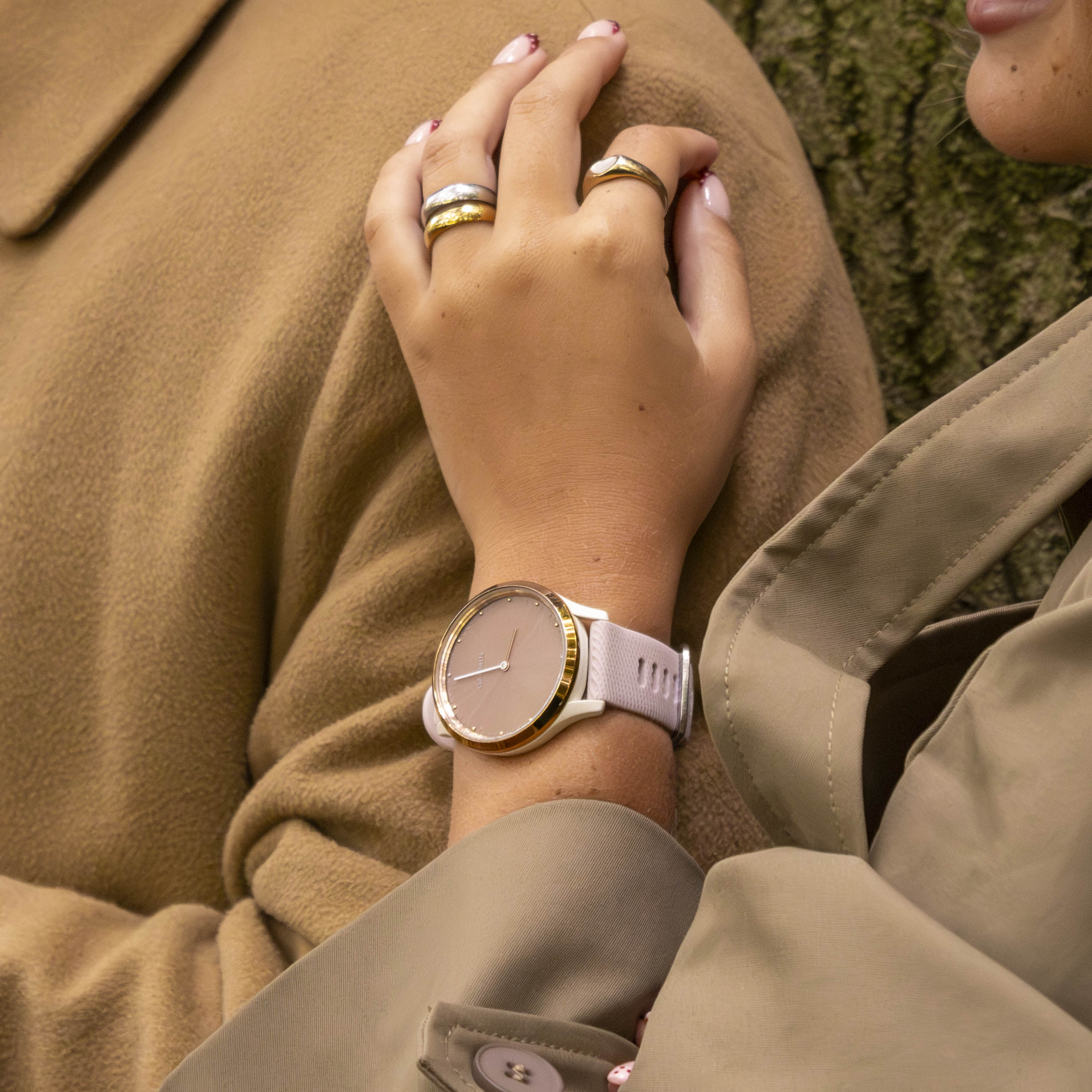 Bracelet silicone Garmin Vivomove Style (rose)