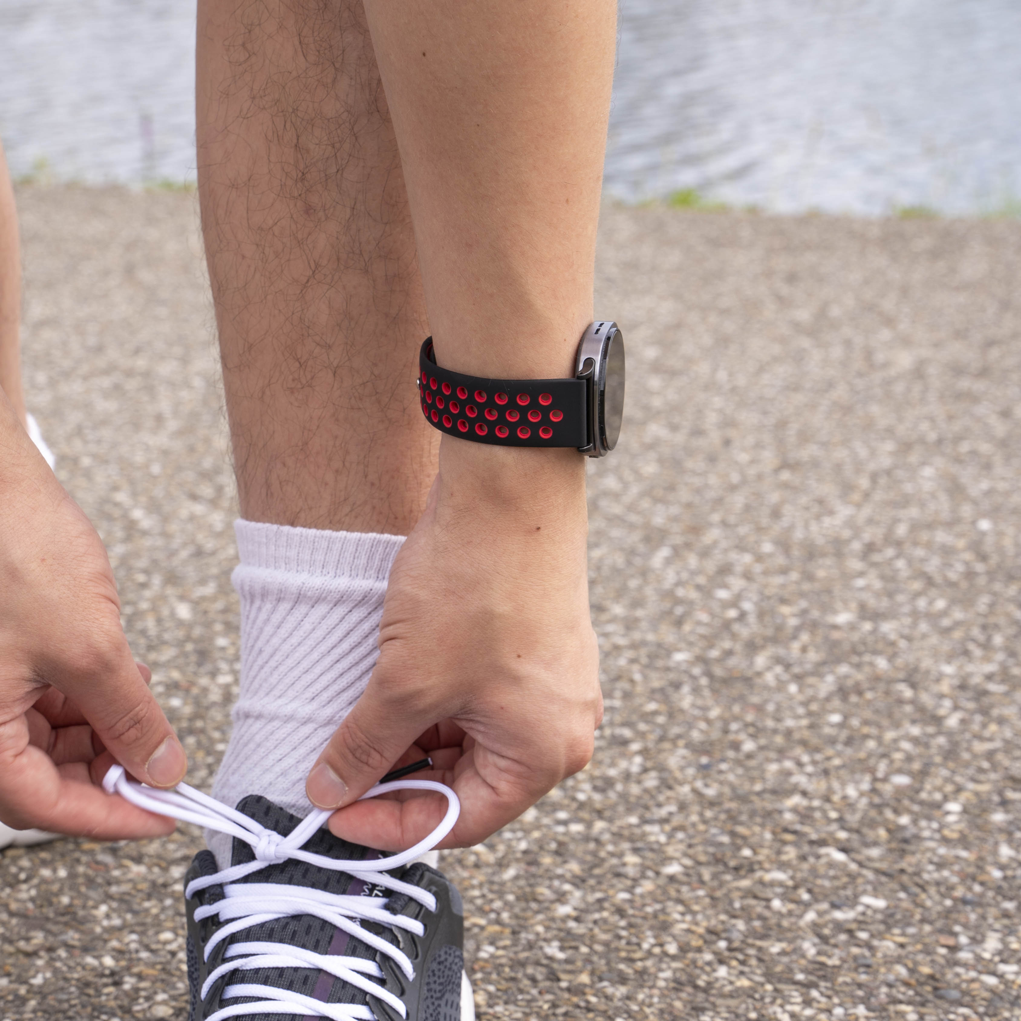 Bracelet sport Samsung Galaxy Watch 8 - 44mm (noir/rouge)