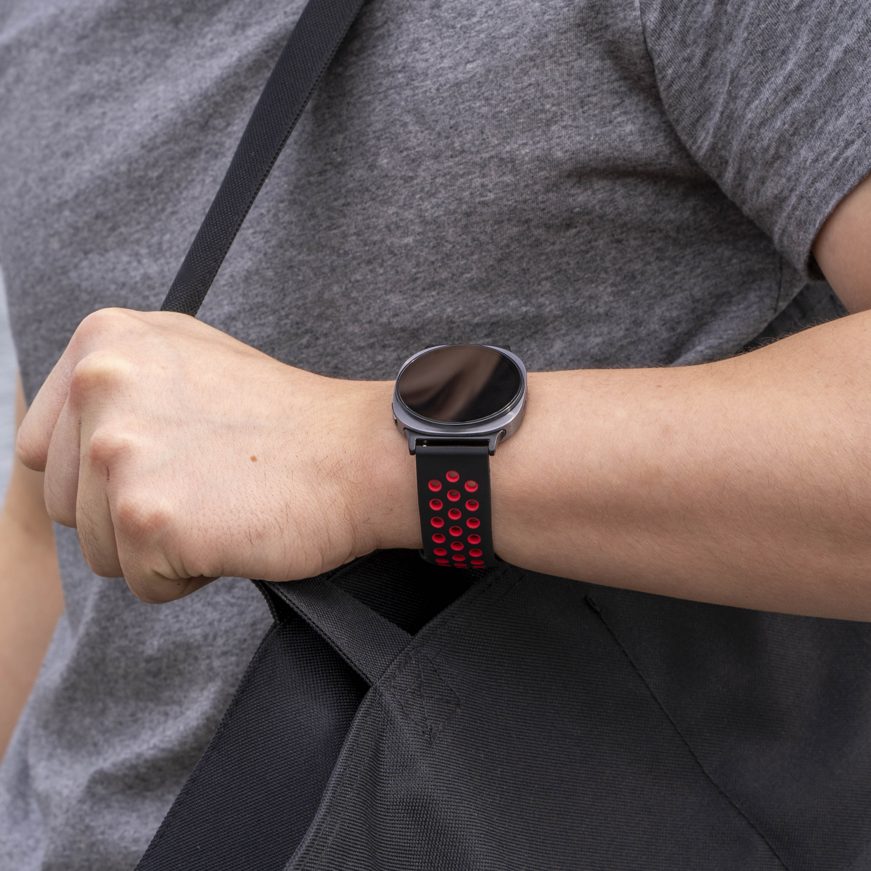 Bracelet sport Samsung Galaxy Watch 8 - 44mm (noir/rouge)