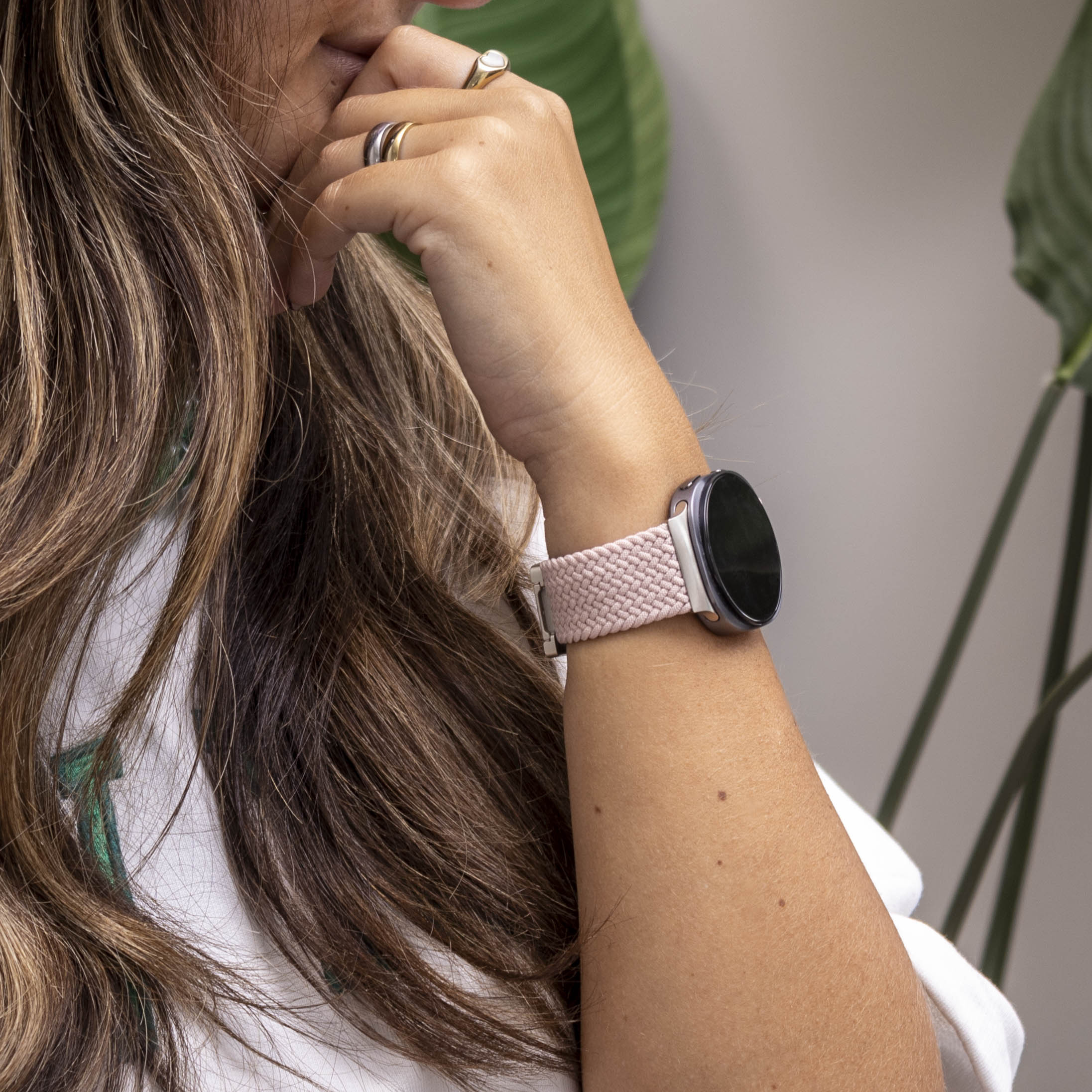 Bracelet tissu avec boucle Samsung Galaxy Watch 8 - 40mm (rose)