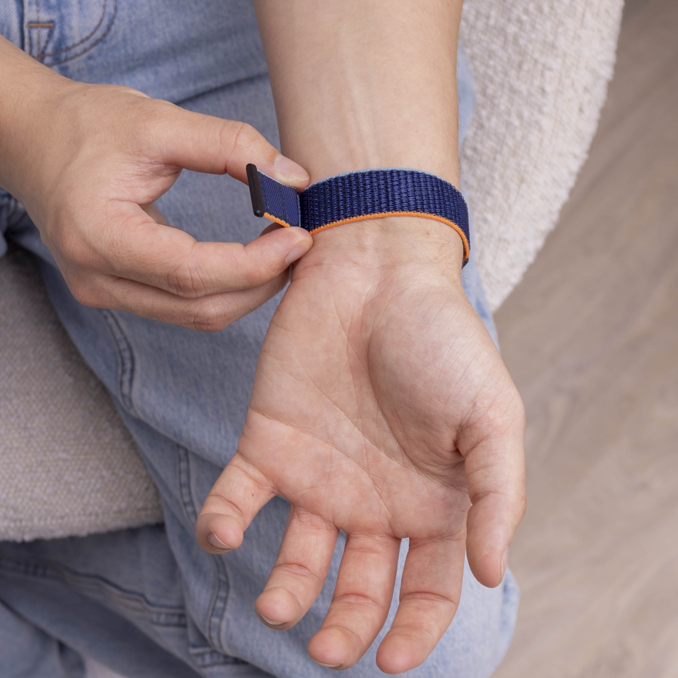 Bracelet nylon Samsung Galaxy Watch 8 Classic (bleu foncé mix)