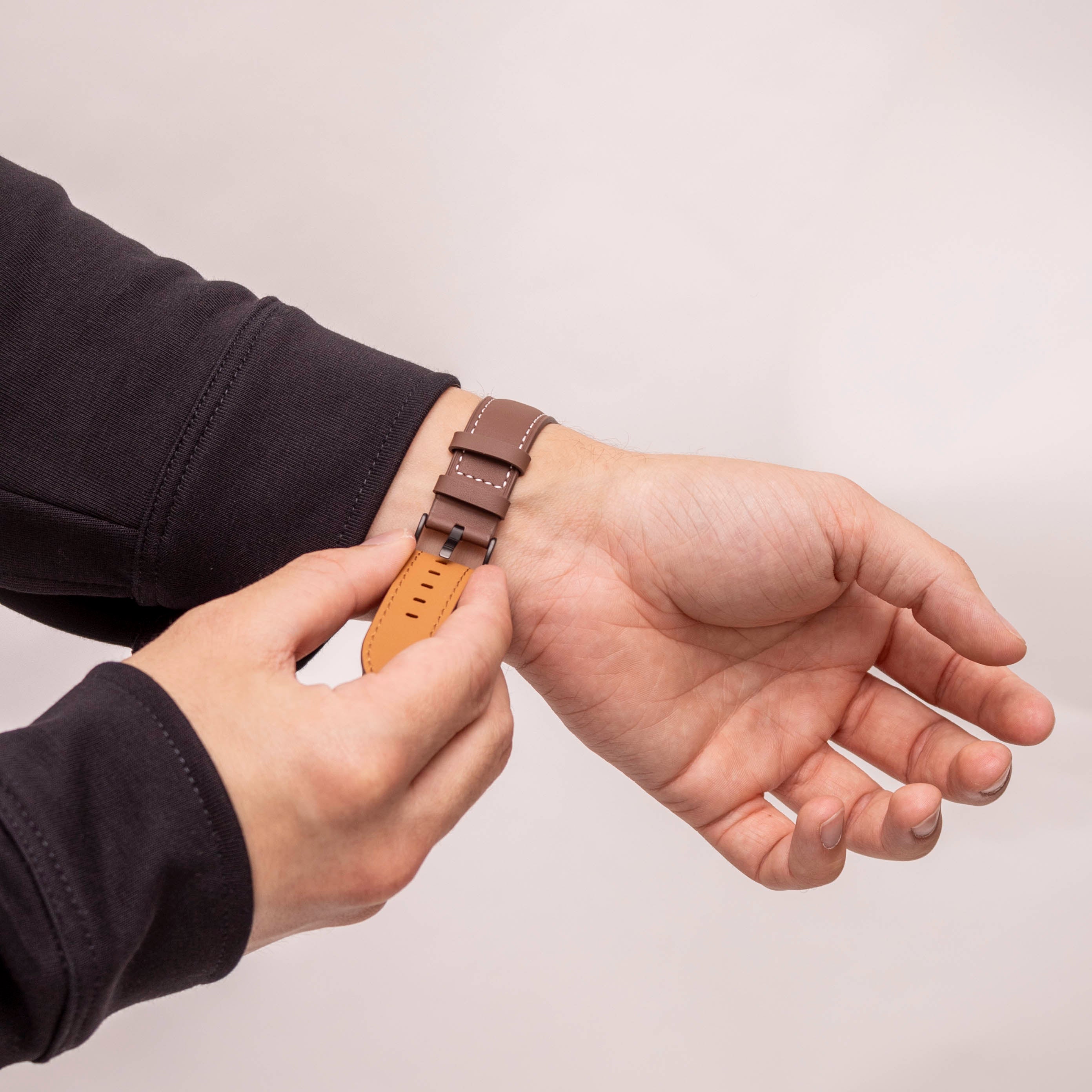 Bracelet cuir Premium Samsung Galaxy Watch 8 - 40mm (marron)