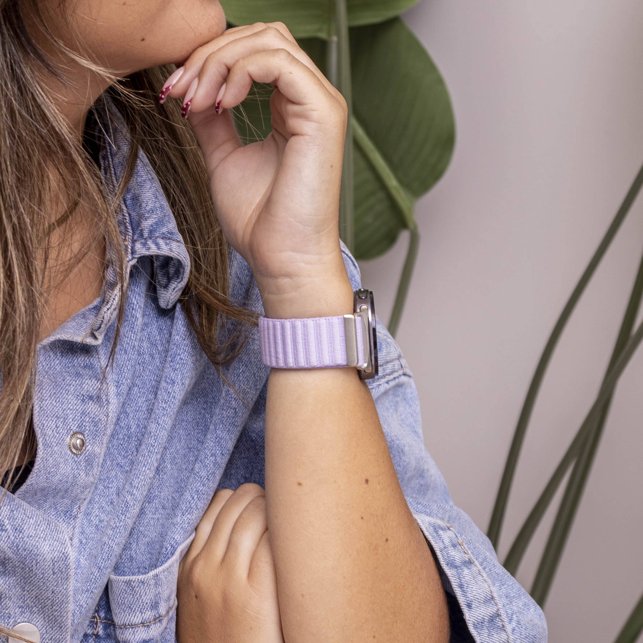 Bracelet nylon Wave Samsung Galaxy Watch 8 Classic (violet clair)