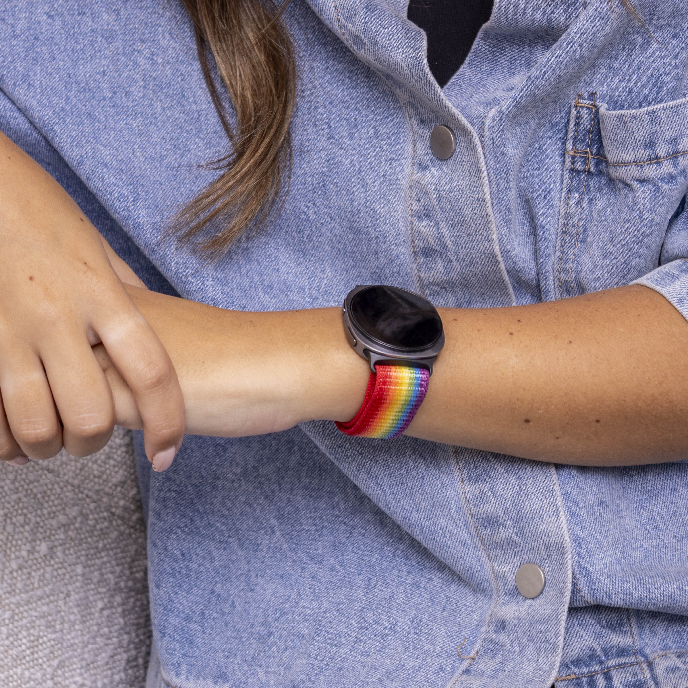 Bracelet nylon Samsung Galaxy Watch 8 Classic (arc-en-ciel)