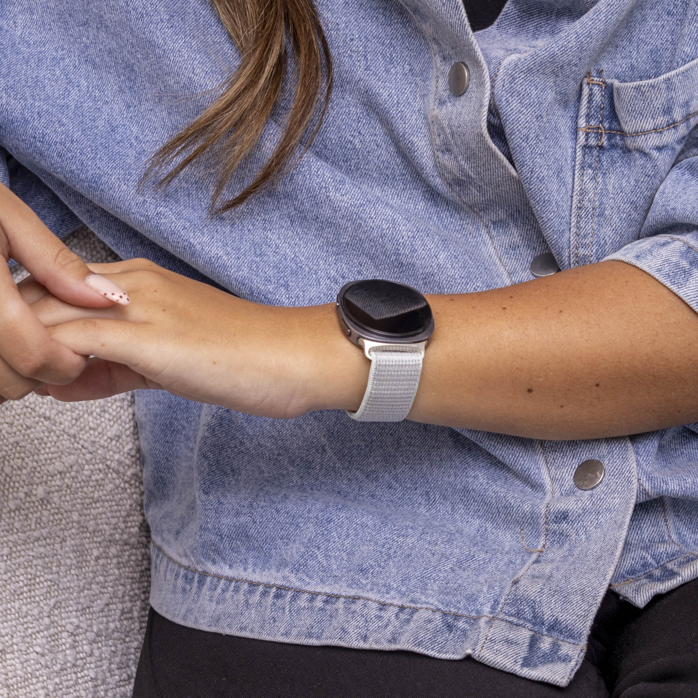 Bracelet nylon Samsung Galaxy Watch 8 - 44mm (cyan clair)