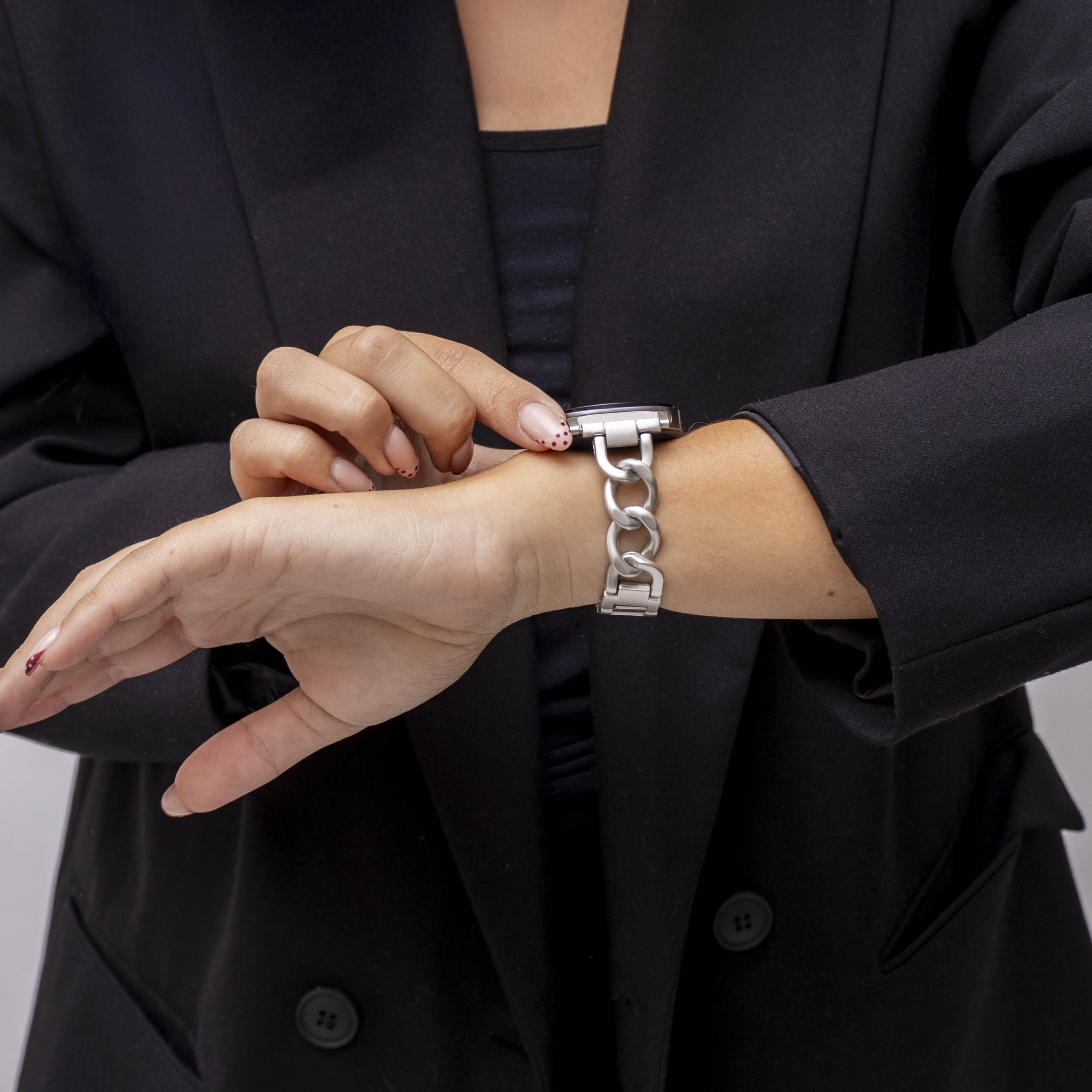 Samsung Galaxy Watch 8 - 40mm Steel Chain Strap (Starlight)