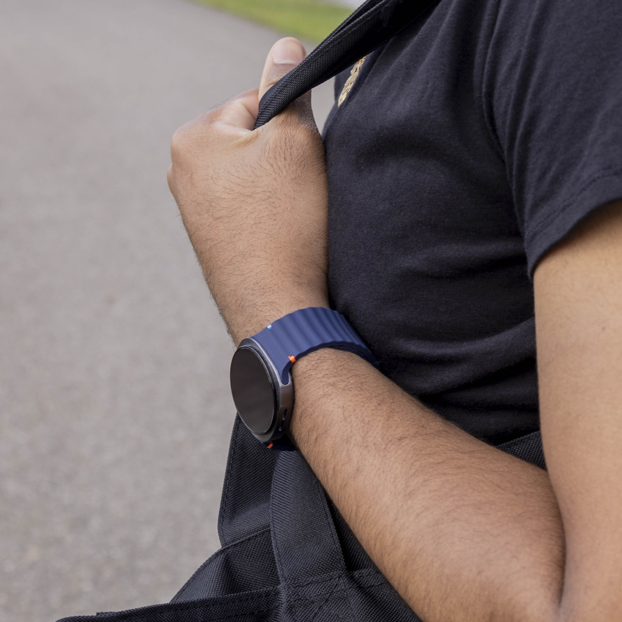 Bracelet silicone Wave Samsung Galaxy Watch 8 - 40mm (bleu foncé)