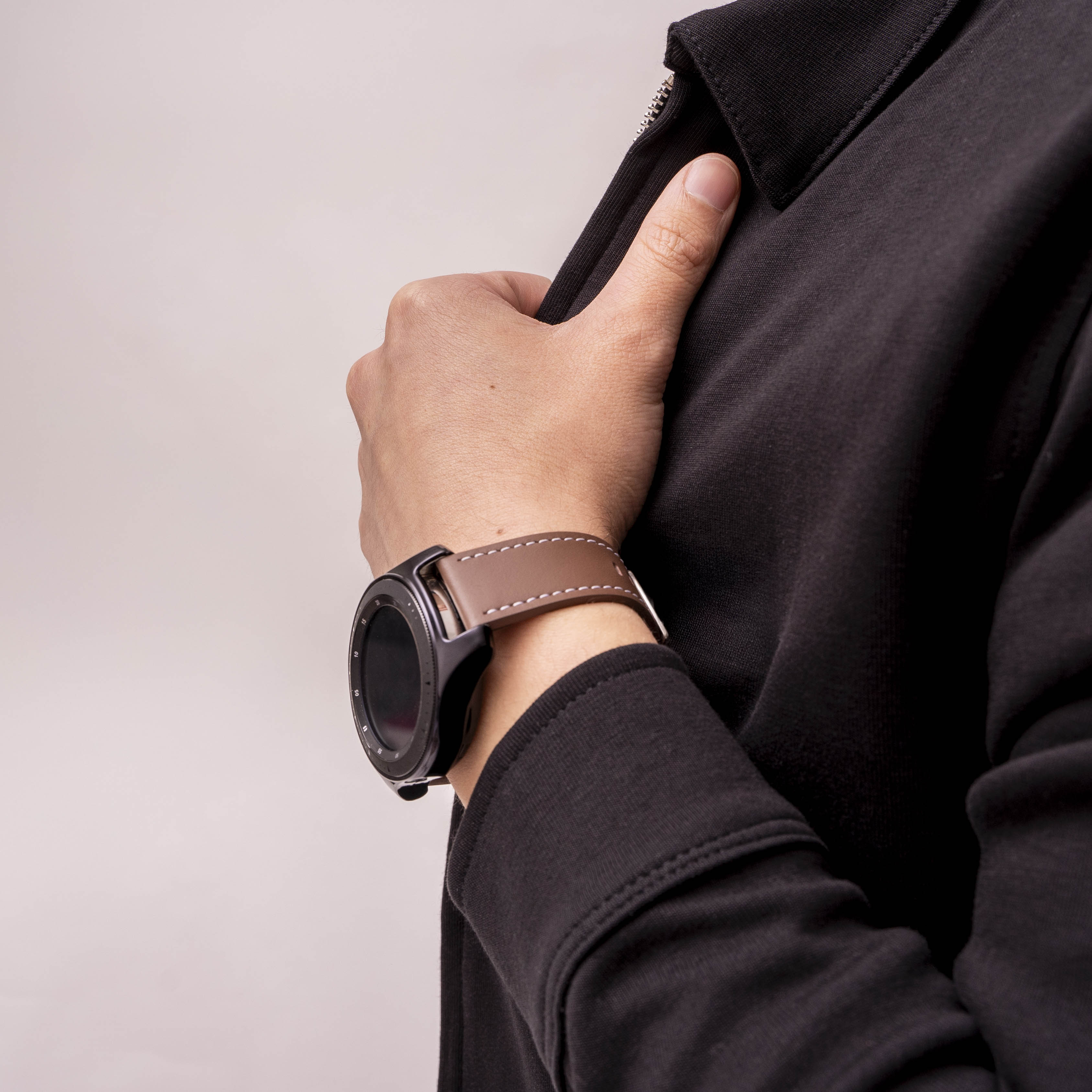 Xiaomi Watch 2 Pro 'One Push' Leather Strap (Dark Brown)