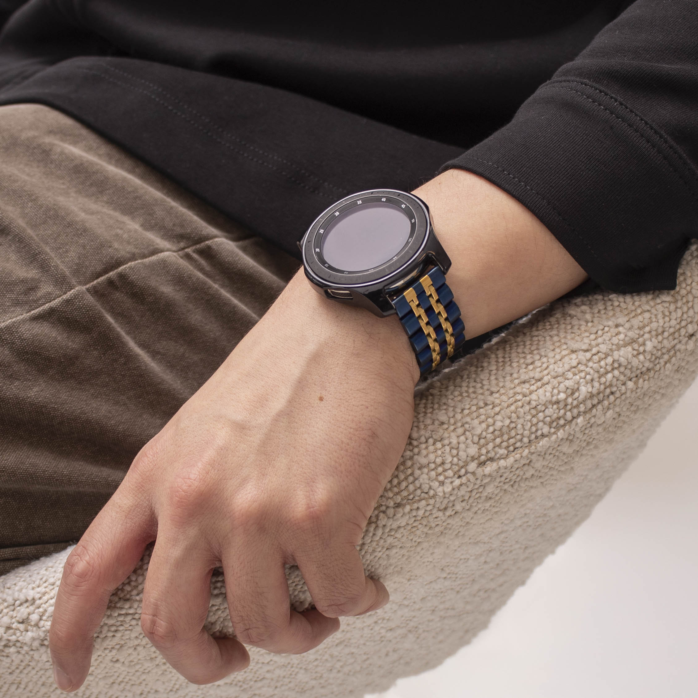 Bracelet acier duo OnePlus Watch (bleu/or)