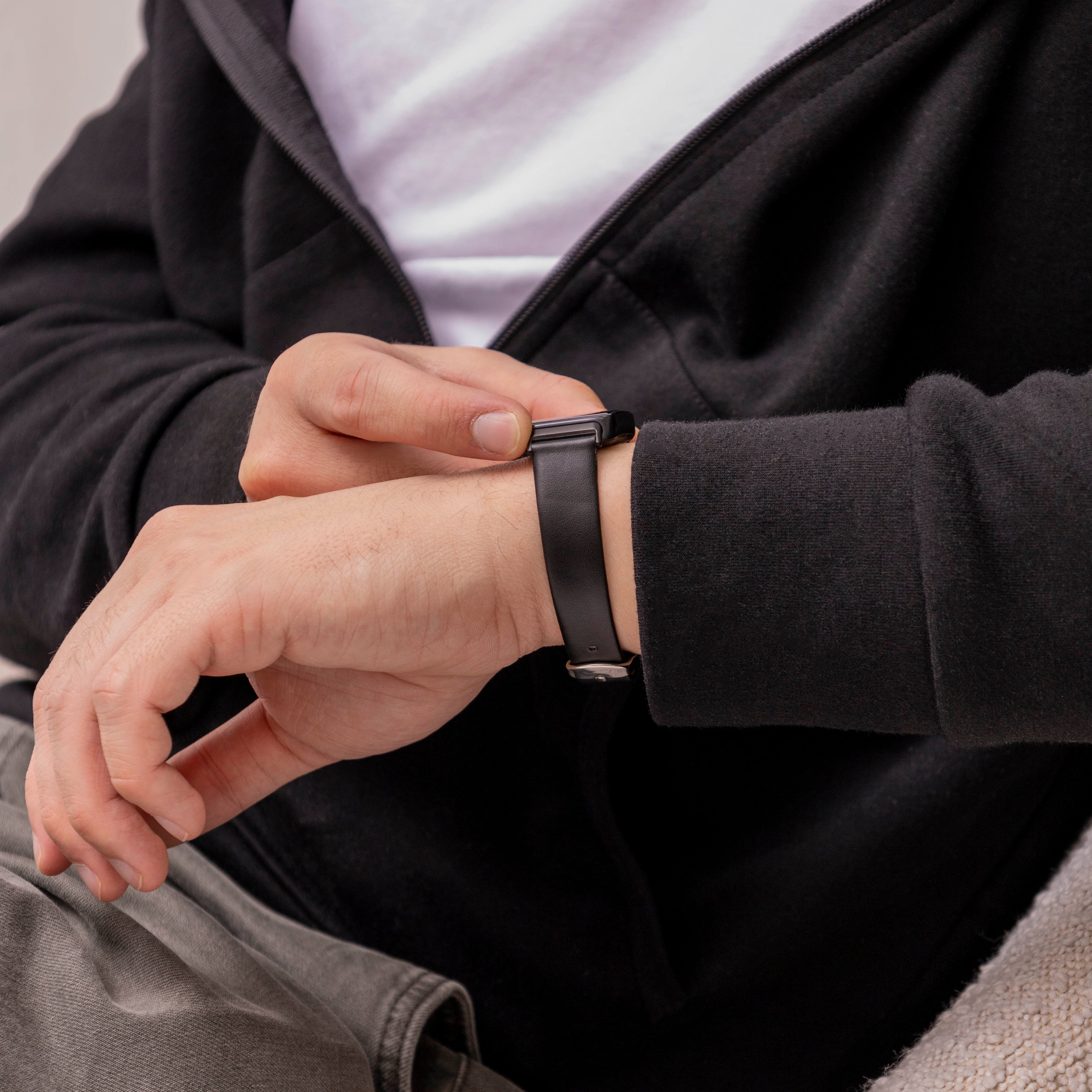 Huawei Band 9 Leather Strap (Black)