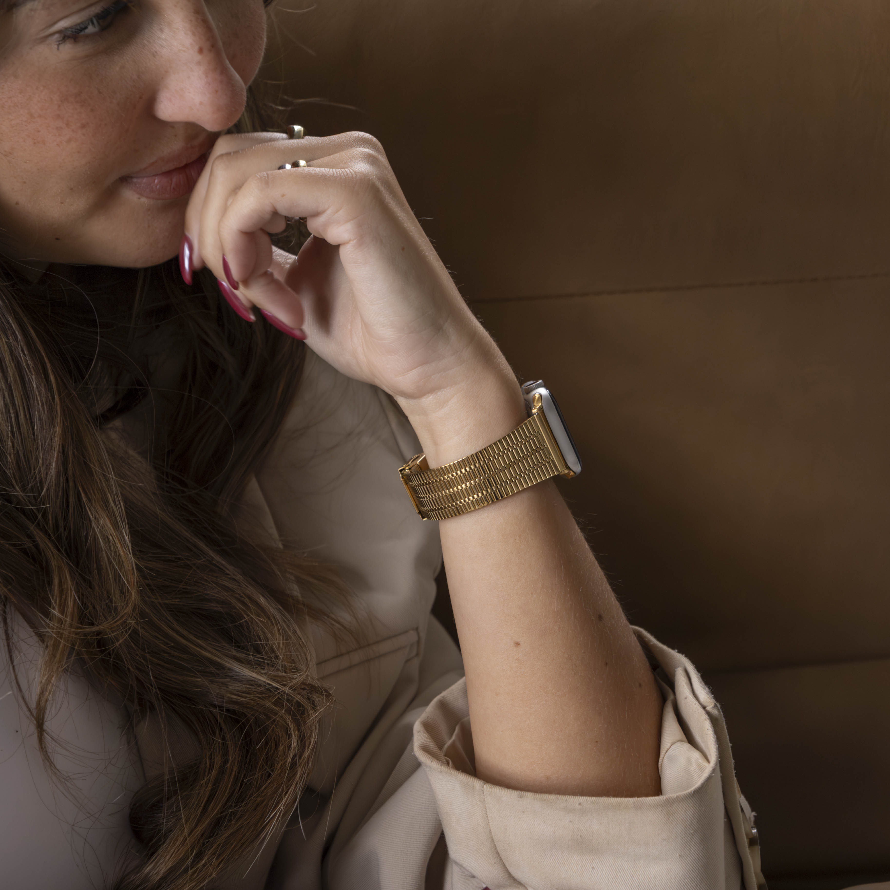 Bracelet Apple Watch acier inoxydable (or)