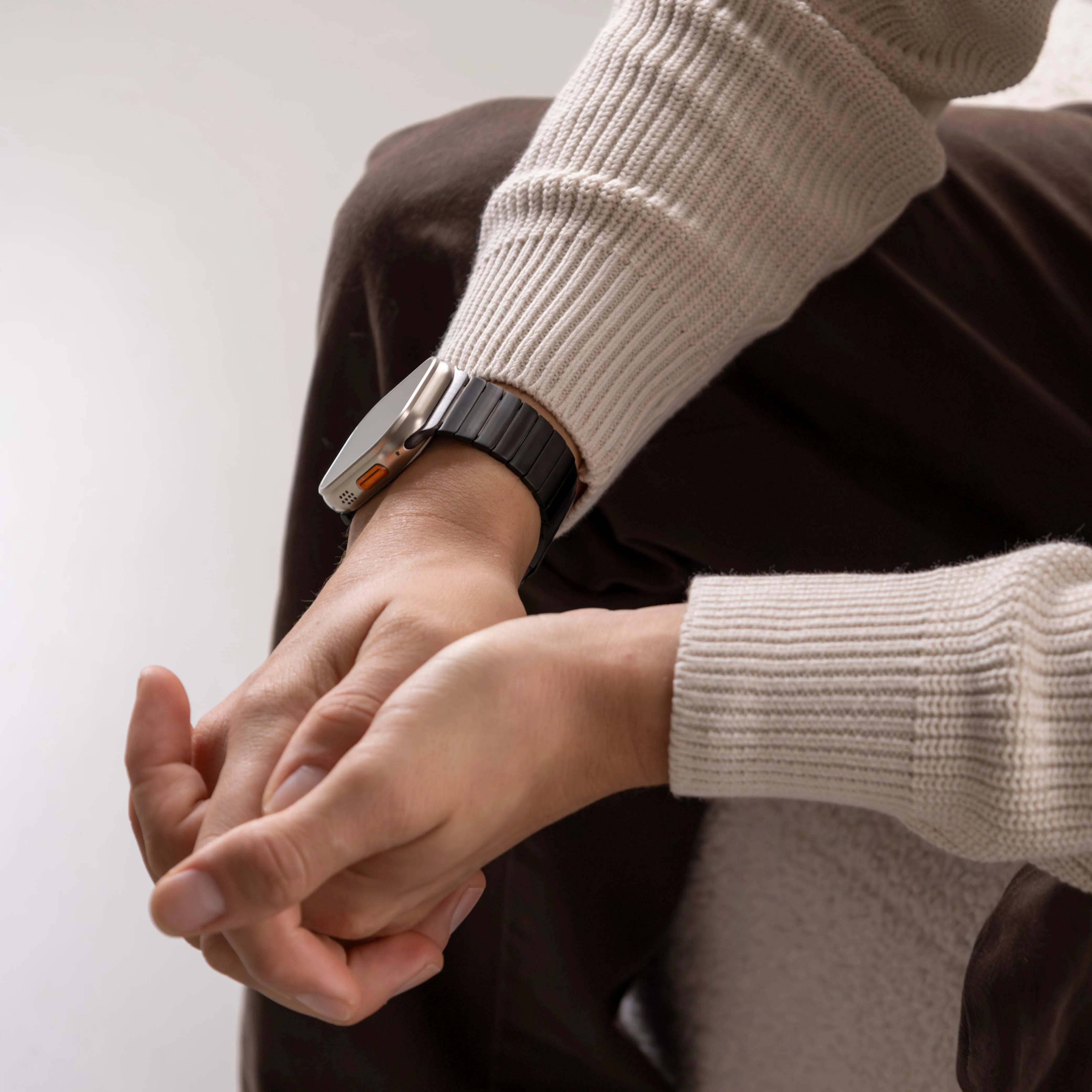 Bracelet en métal de luxe pour Apple Watch (noir)