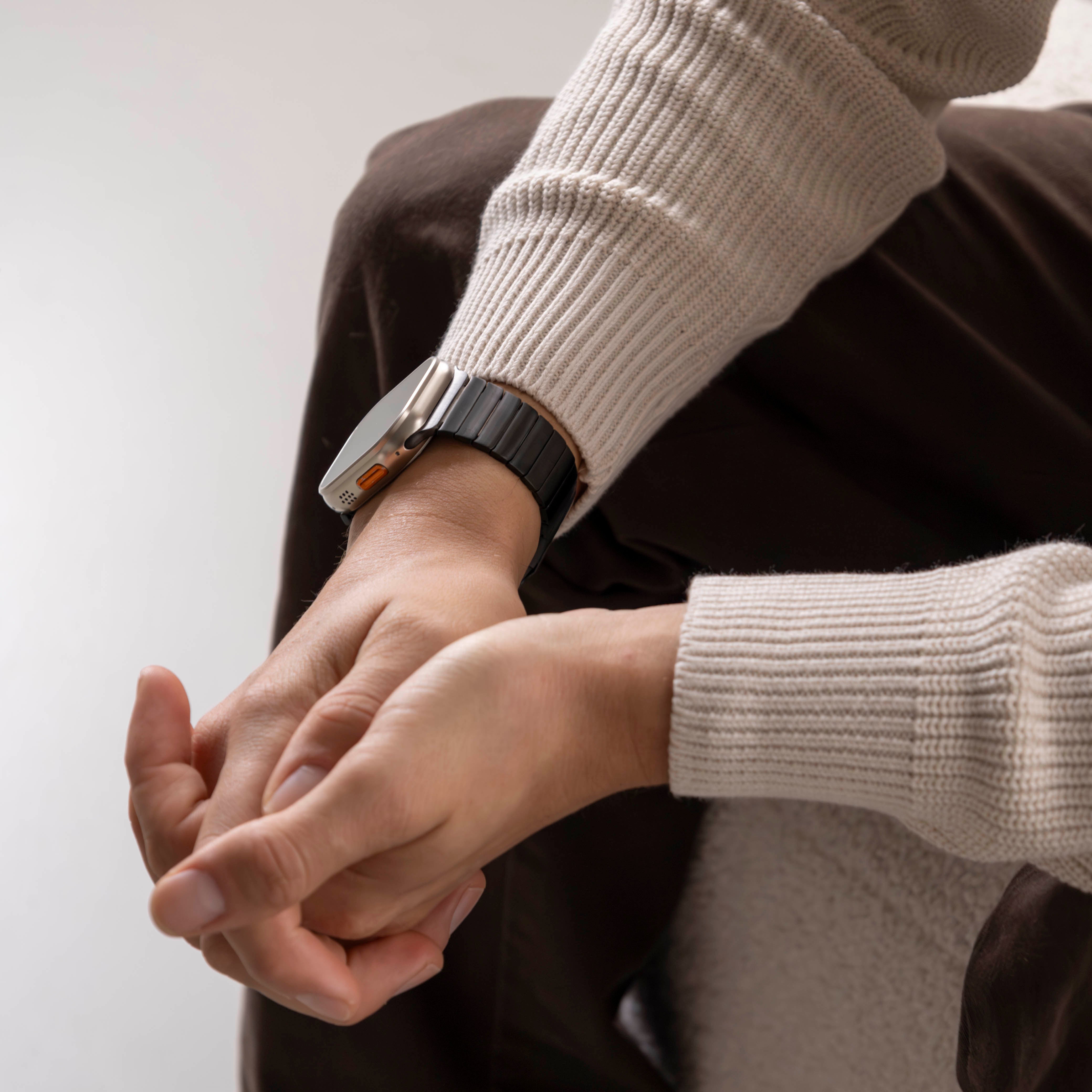 Bracelet métal de luxe Apple Watch Ultra (noir)