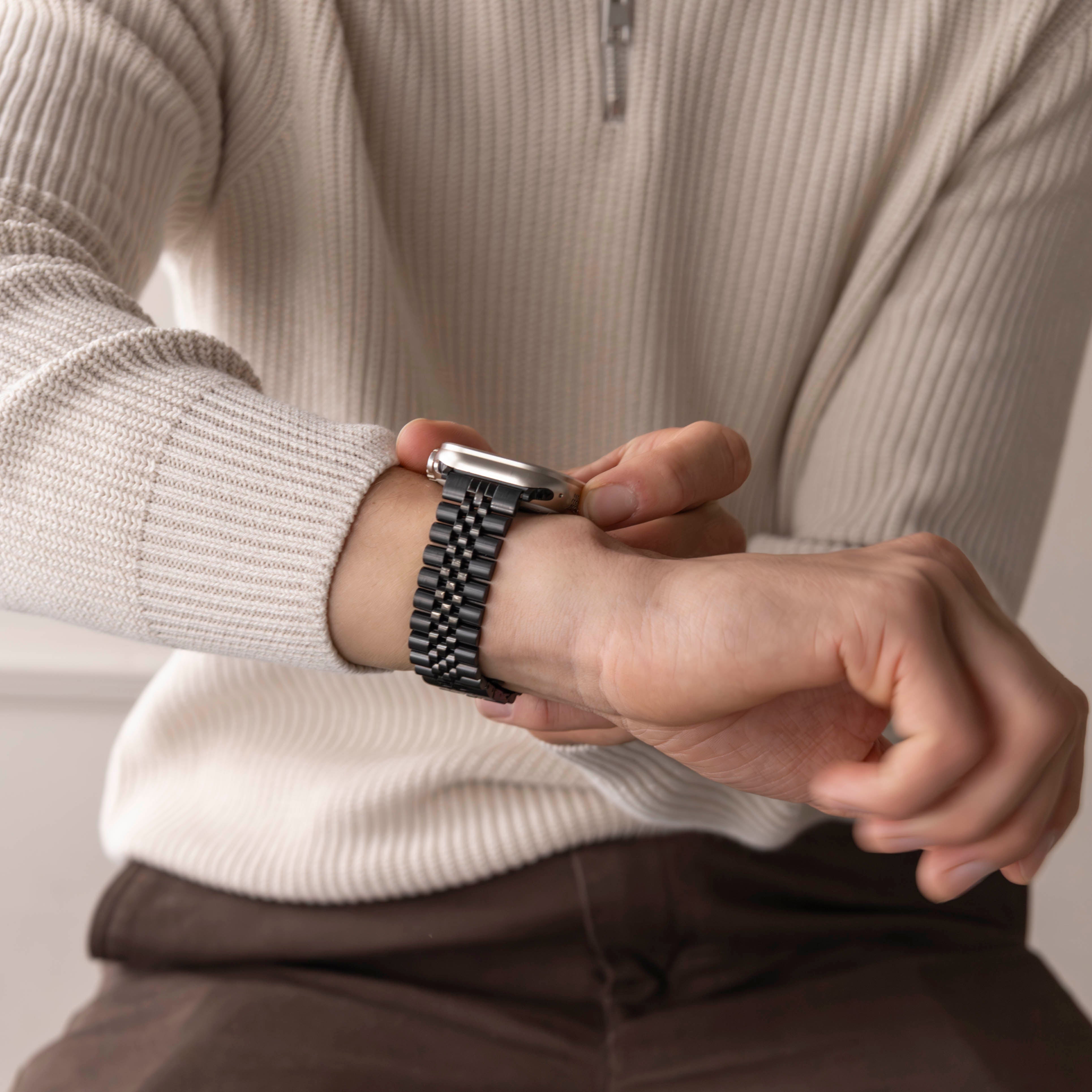 Bracelet acier Apple Watch Jubilé (noir)