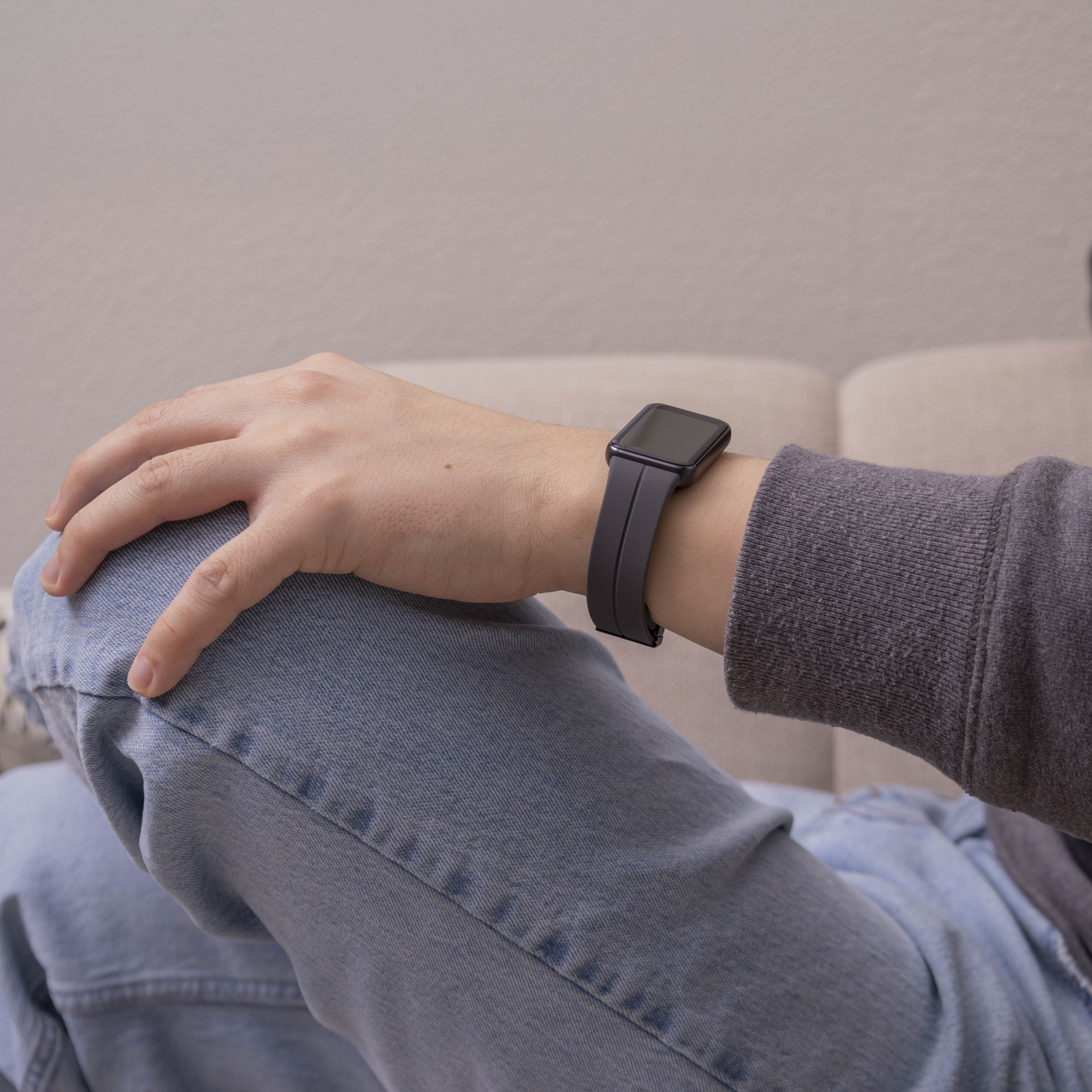 Bracelet silicone avec D-buckle Samsung Galaxy Fit 3 (gris foncé)