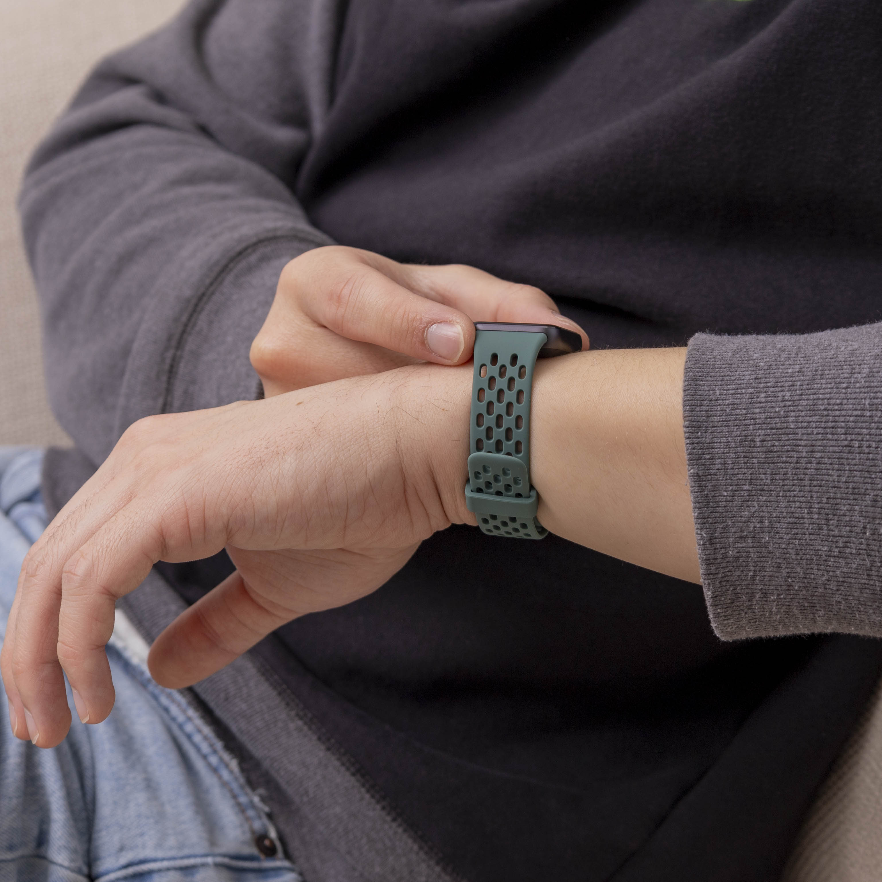 Bracelet silicone respirant Samsung Galaxy Fit 3 (vert)