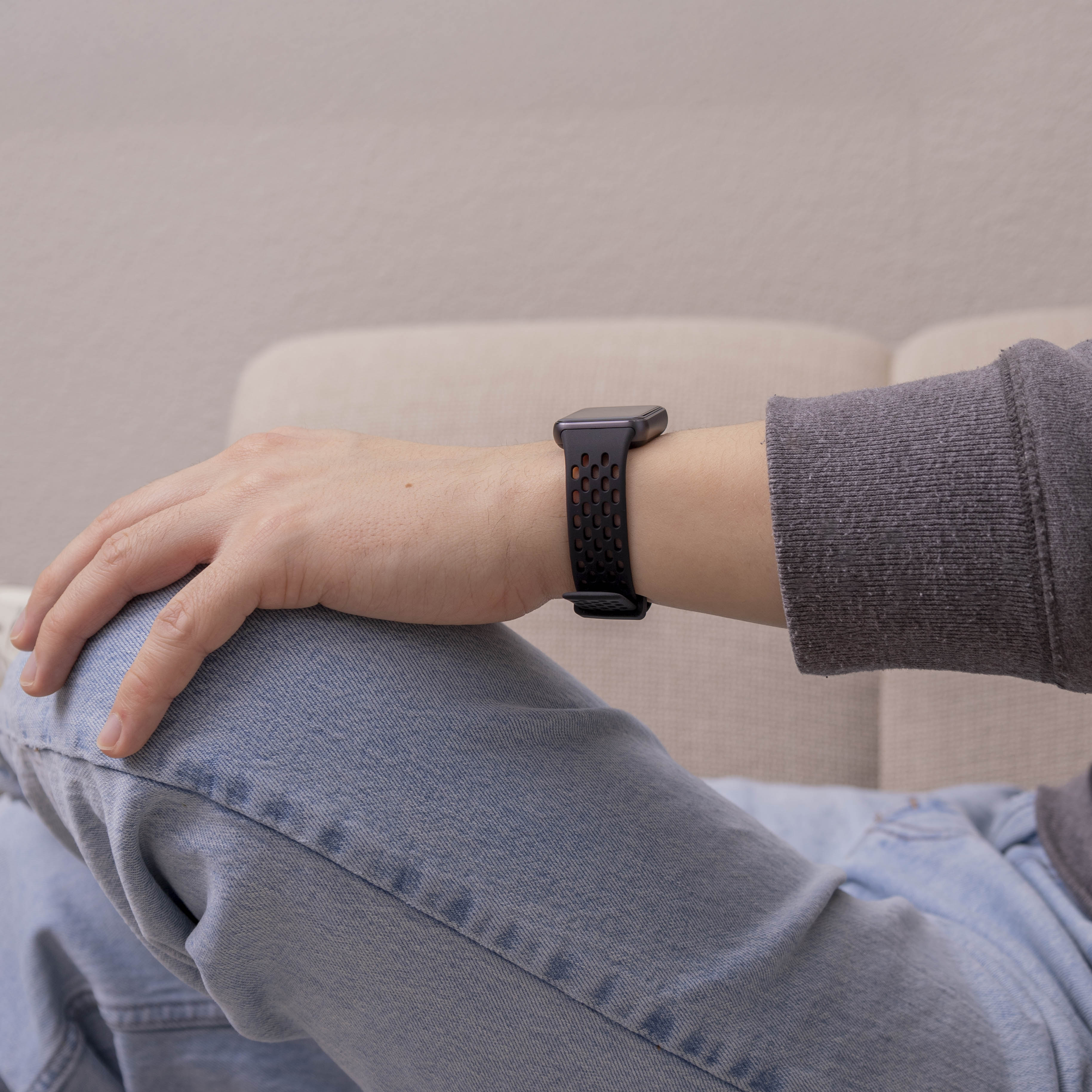 Bracelet silicone respirant Samsung Galaxy Fit 3 (noir)