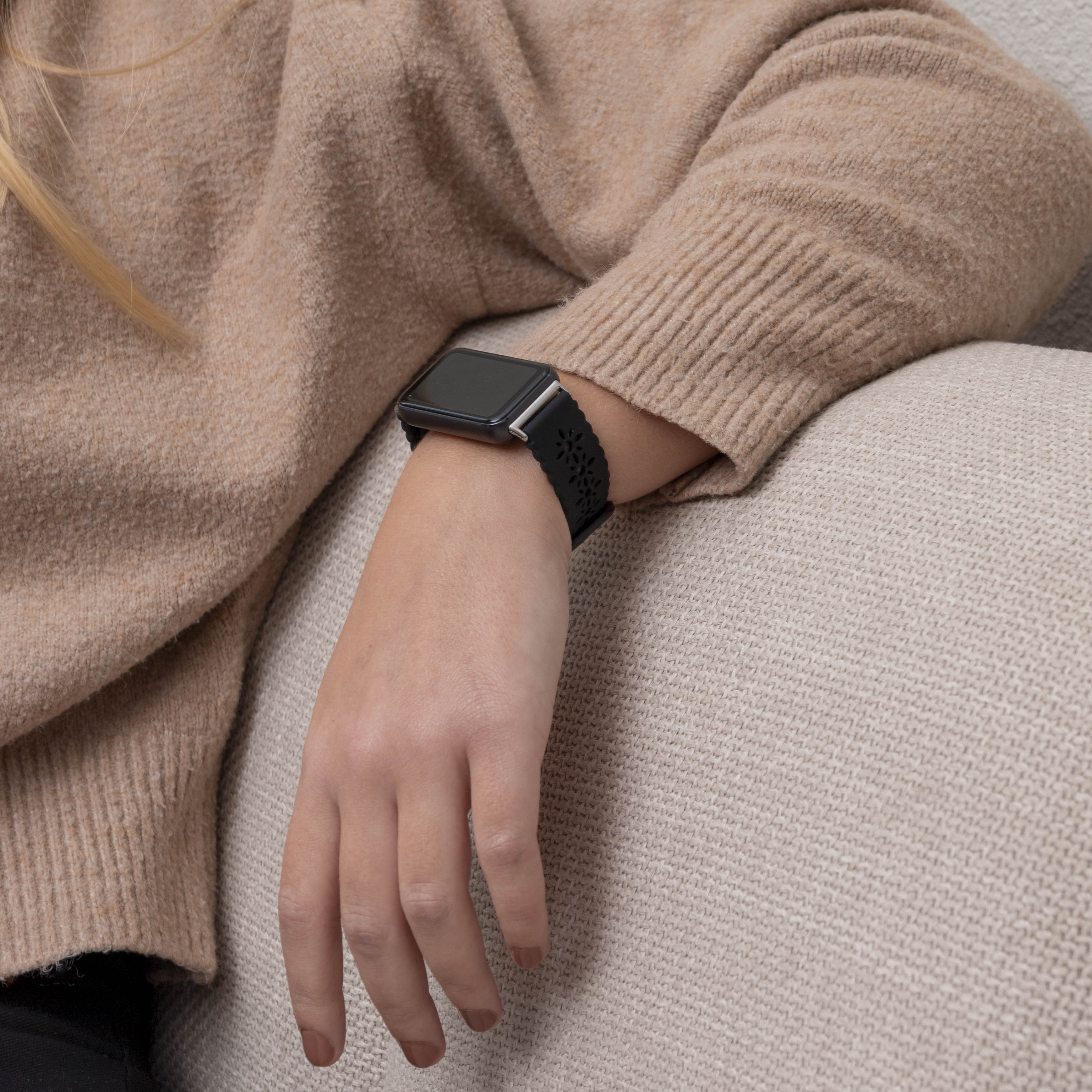 Bracelet silicone Samsung Galaxy Fit 3 avec motif (noir)