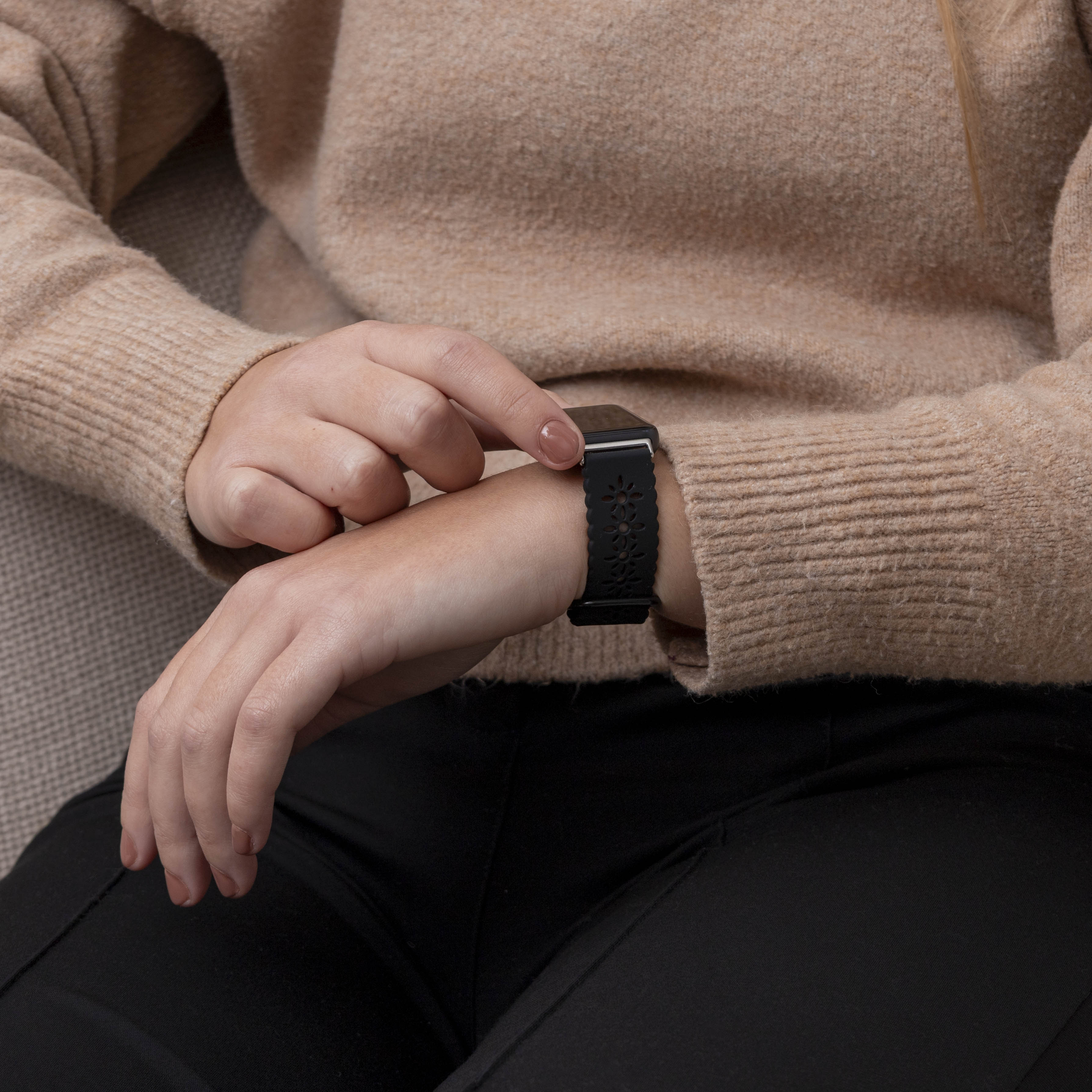 Bracelet silicone Samsung Galaxy Fit 3 avec motif (noir)